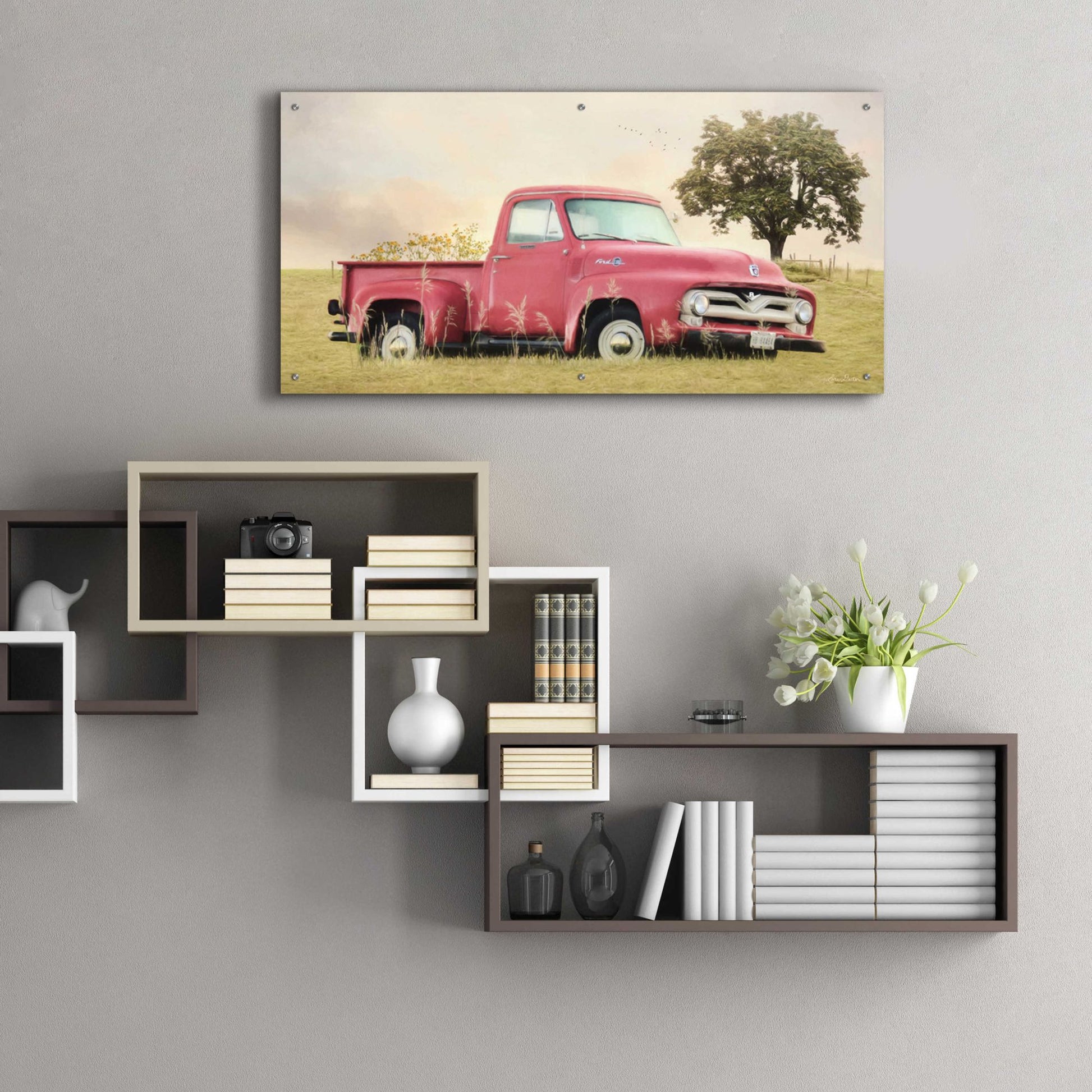 Epic Art 'Country Parking Spot' by Lori Deiter, Acrylic Glass Wall Art,48x24