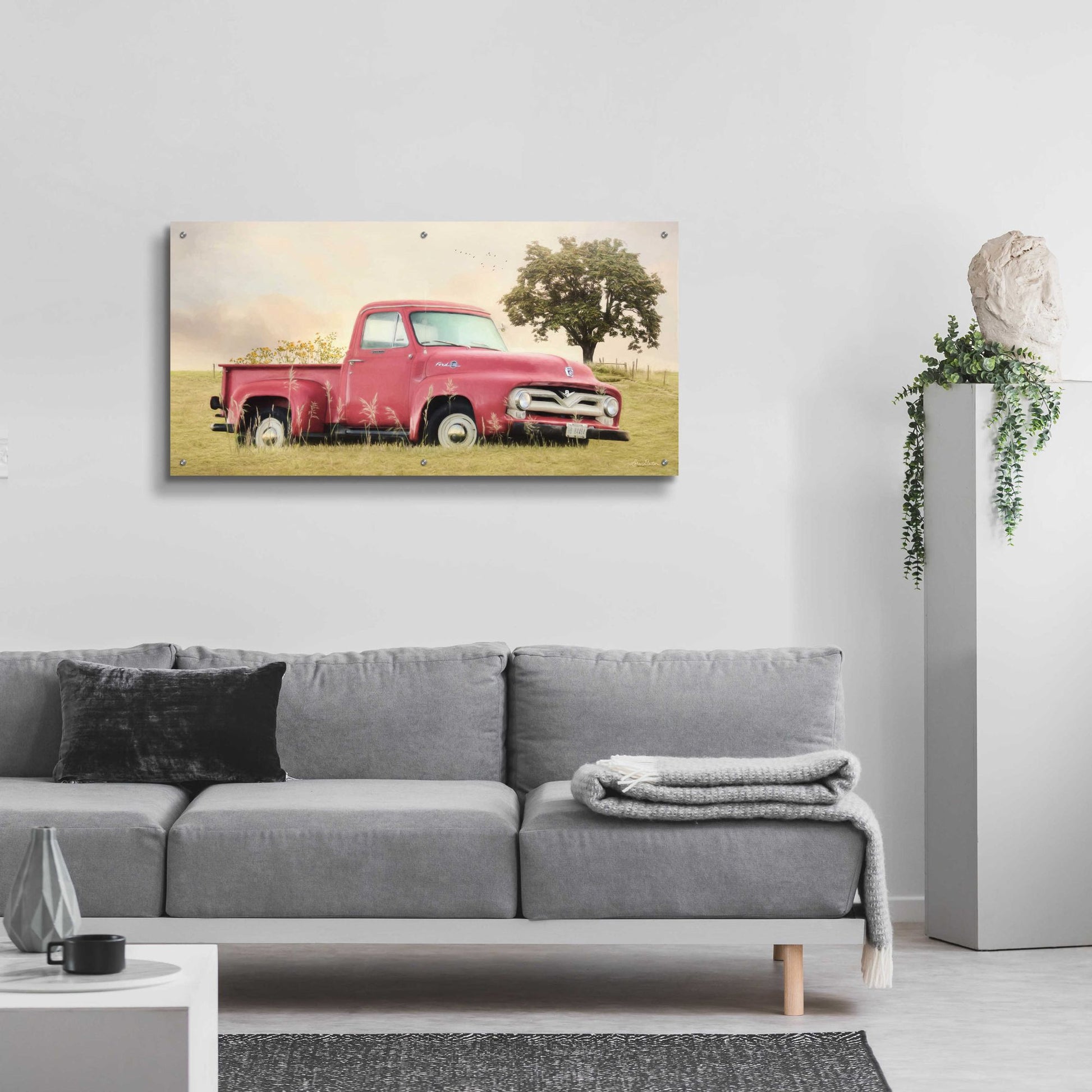 Epic Art 'Country Parking Spot' by Lori Deiter, Acrylic Glass Wall Art,48x24