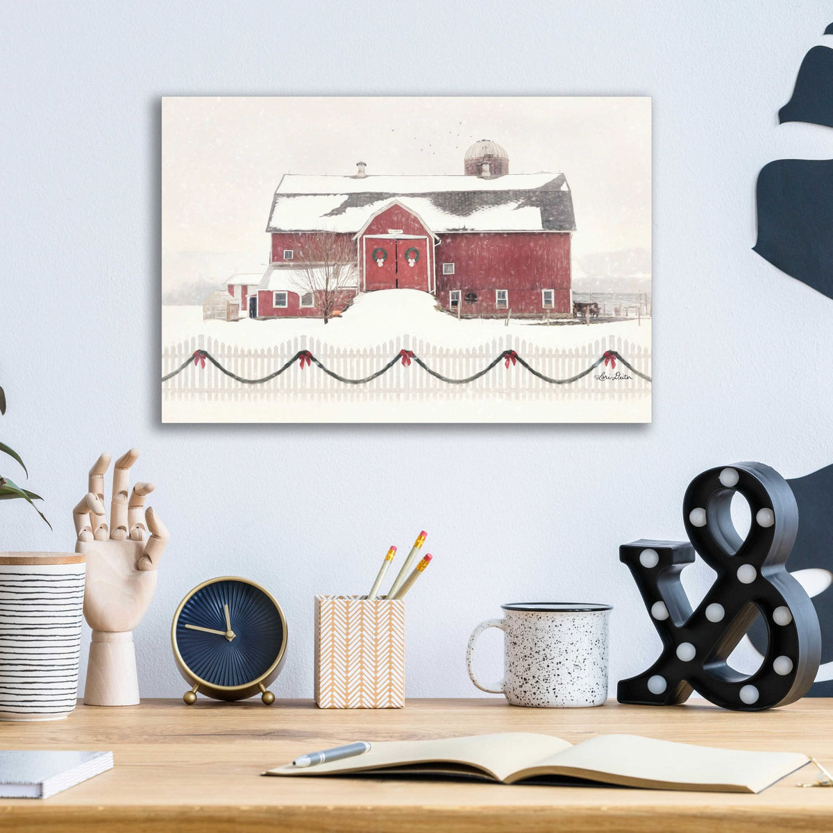 Epic Art 'Please Come Home for Christmas' by Lori Deiter, Acrylic Glass Wall Art,16x12