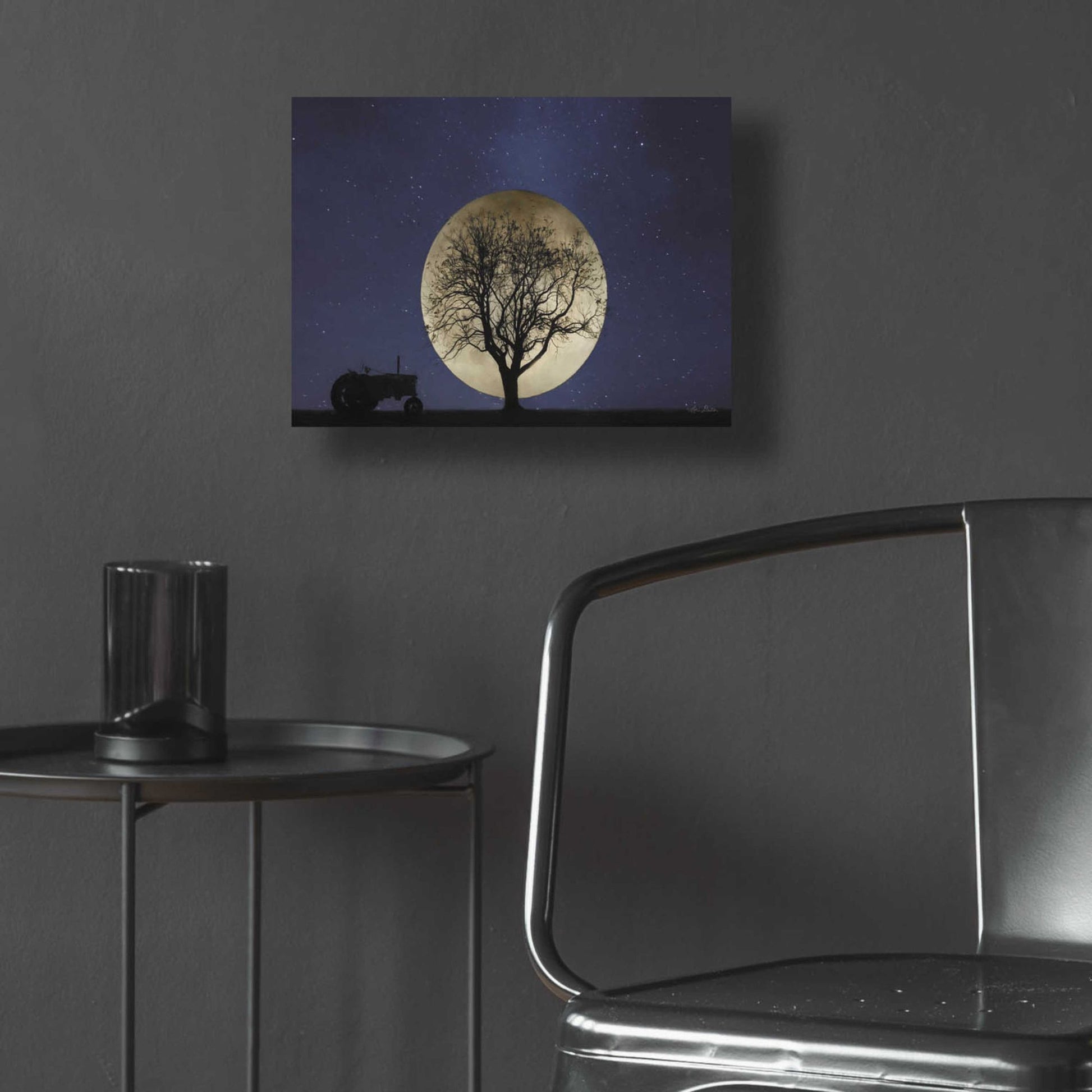 Epic Art 'Full Moon Country Night' by Lori Deiter, Acrylic Glass Wall Art,16x12