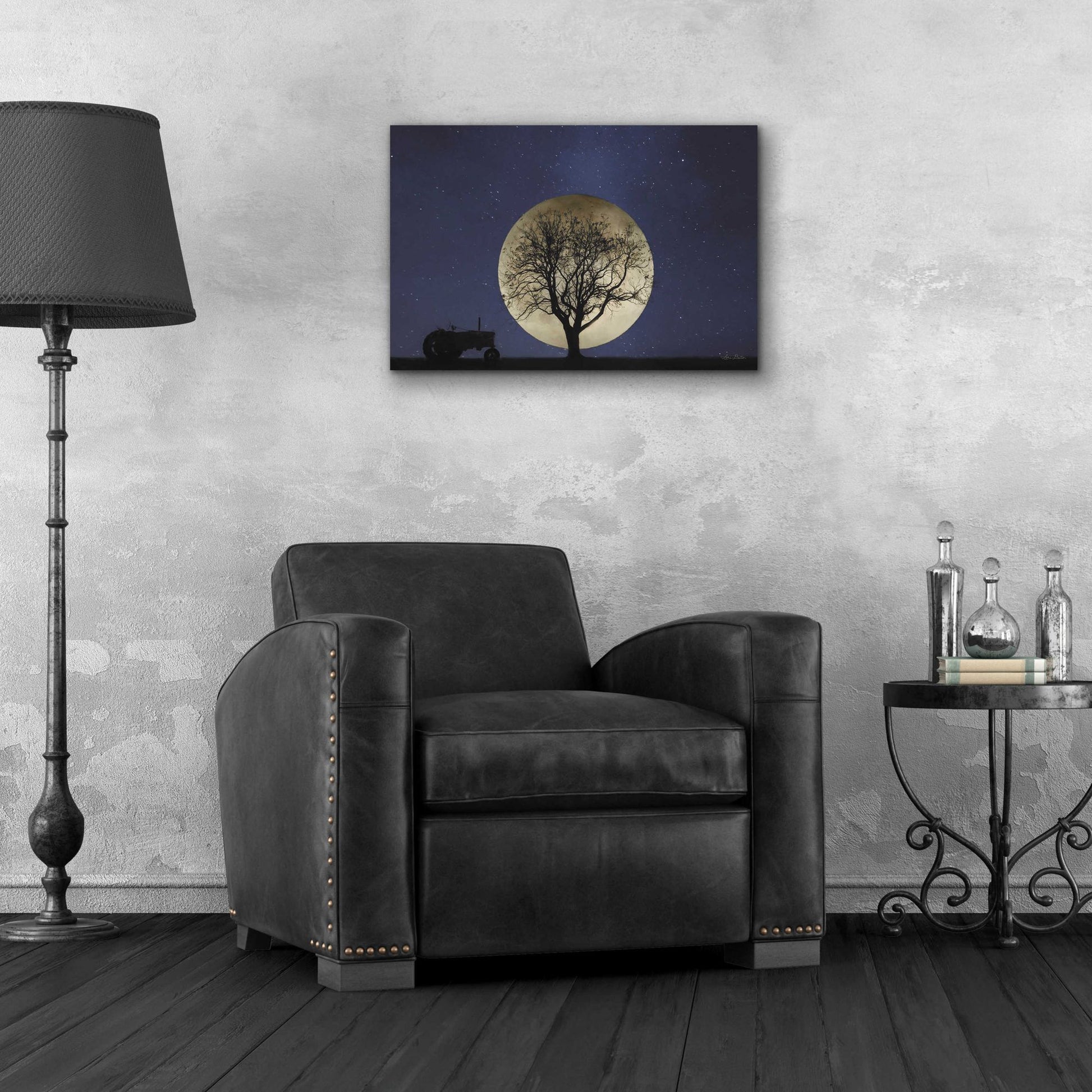 Epic Art 'Full Moon Country Night' by Lori Deiter, Acrylic Glass Wall Art,24x16