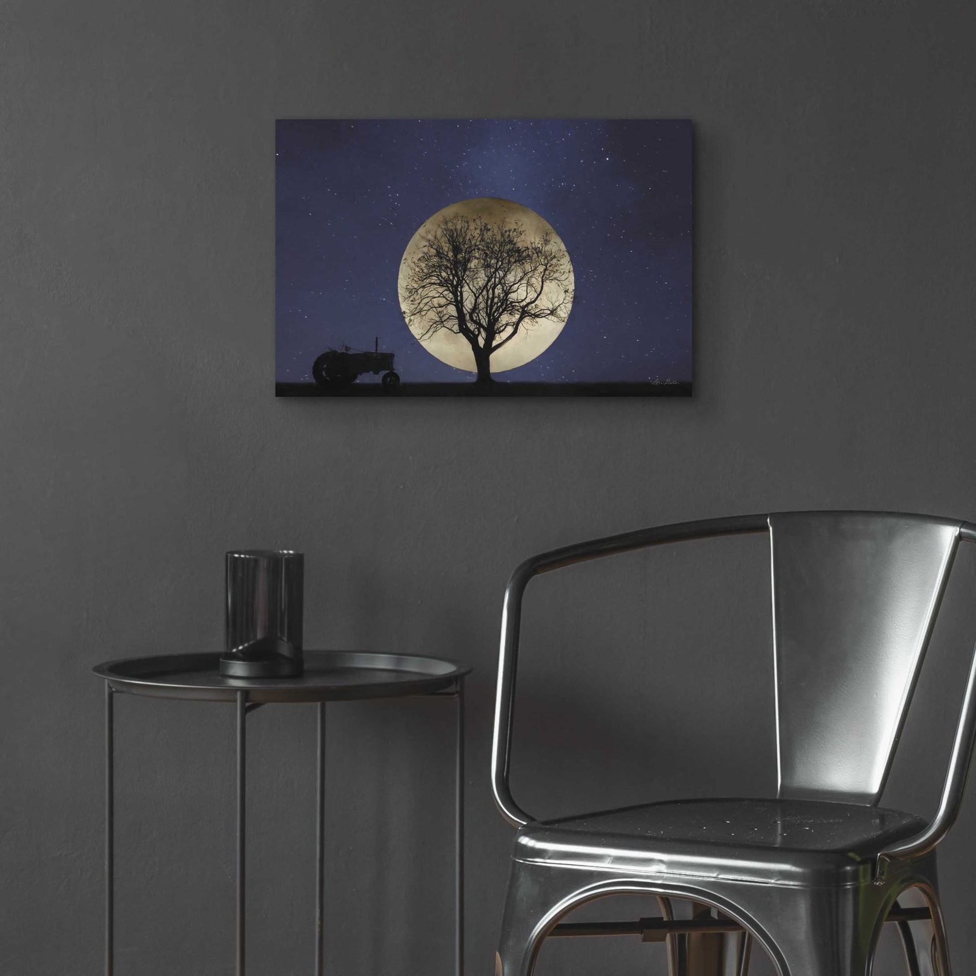 Epic Art 'Full Moon Country Night' by Lori Deiter, Acrylic Glass Wall Art,24x16