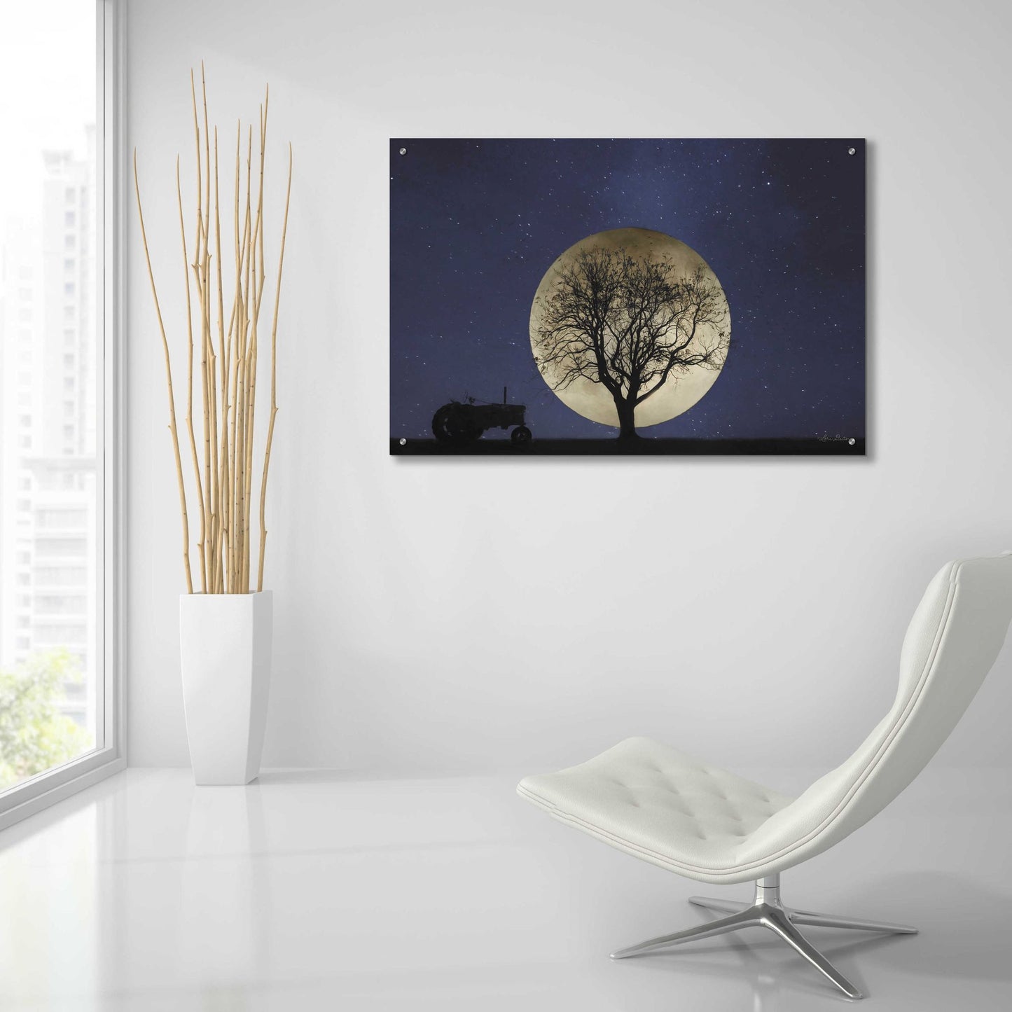 Epic Art 'Full Moon Country Night' by Lori Deiter, Acrylic Glass Wall Art,36x24