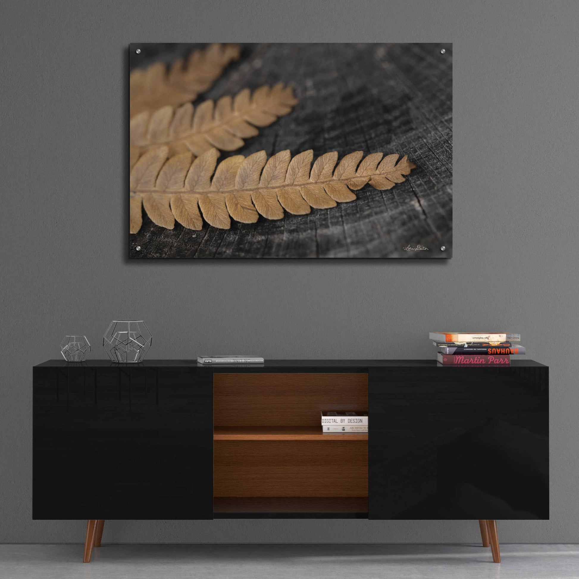 Epic Art 'Gold on Black V' by Lori Deiter, Acrylic Glass Wall Art,36x24