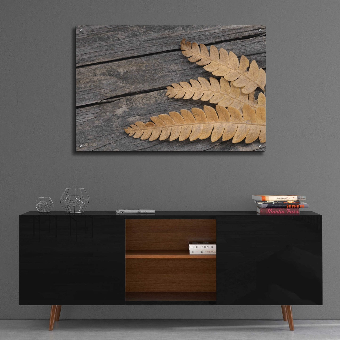 Epic Art 'Gold on Black VI' by Lori Deiter, Acrylic Glass Wall Art,36x24