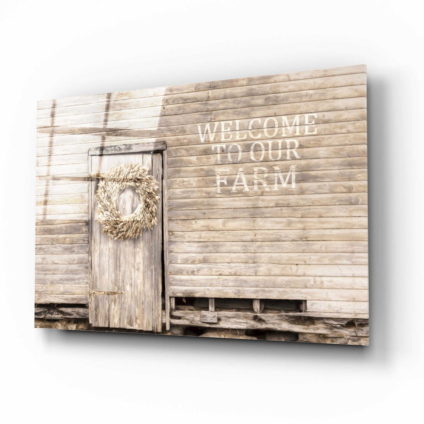 Epic Art 'Welcome to Our Farm' by Lori Deiter, Acrylic Glass Wall Art,16x12