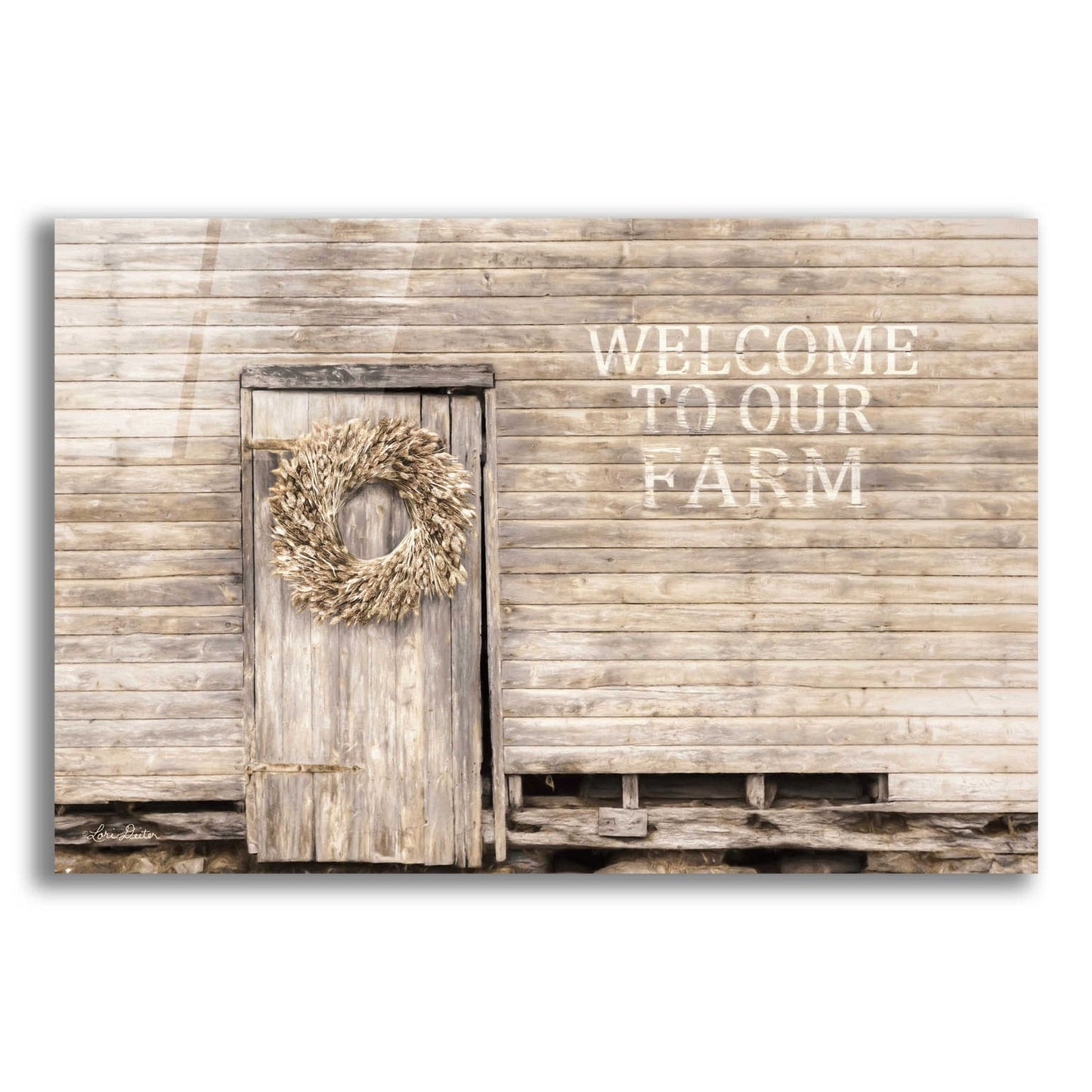 Epic Art 'Welcome to Our Farm' by Lori Deiter, Acrylic Glass Wall Art,24x16