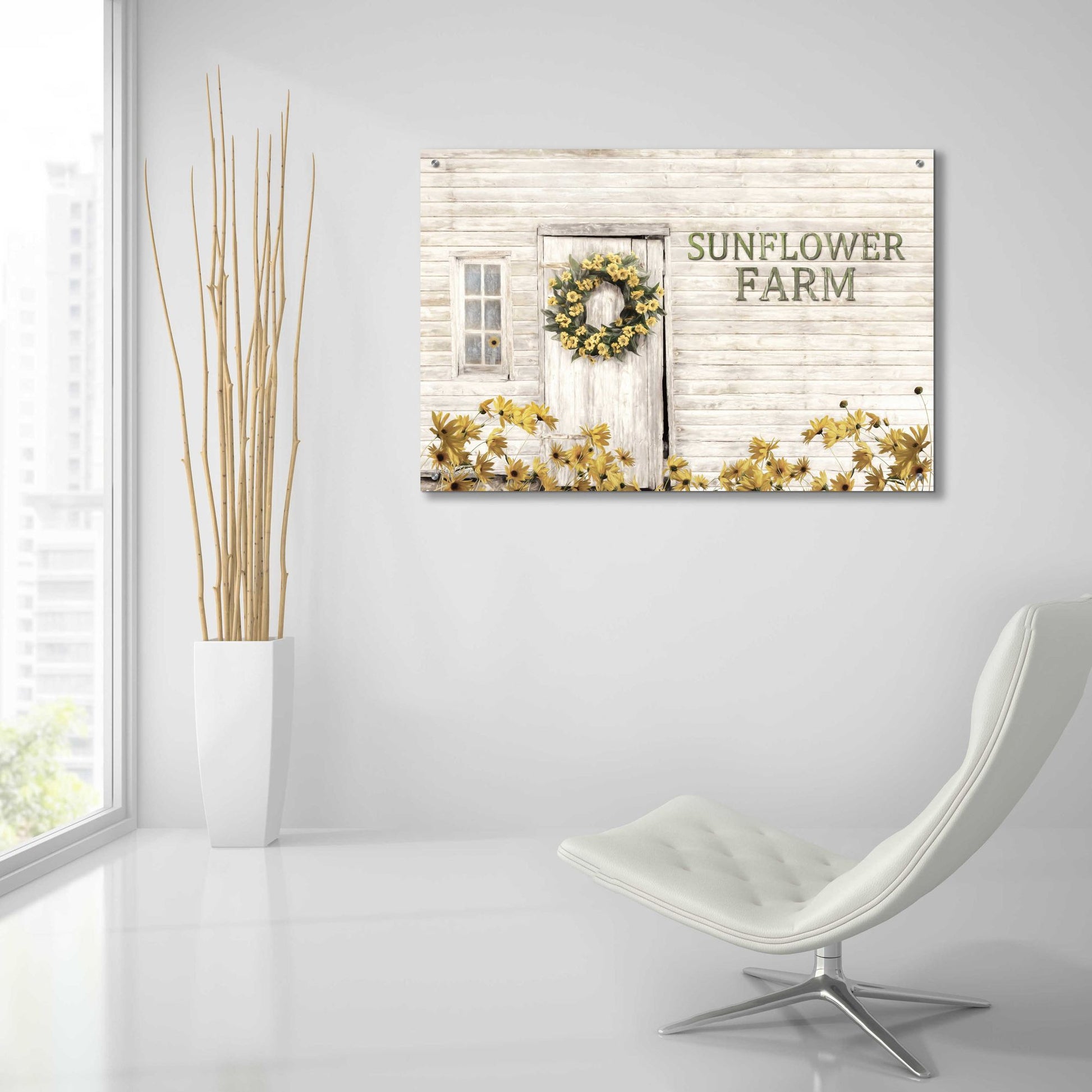 Epic Art 'Sunflower Farm' by Lori Deiter Acrylic Glass Wall Art,36x24