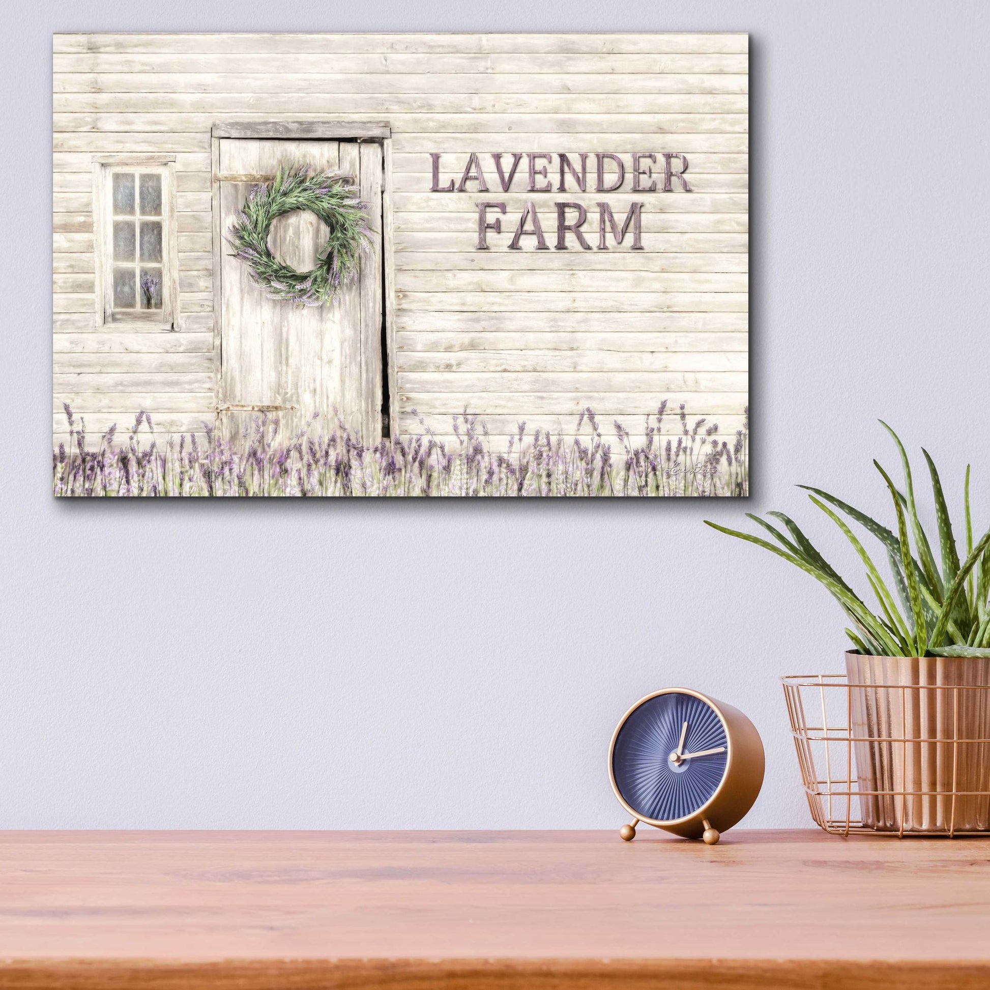 Epic Art 'Lavender Farm' by Lori Deiter Acrylic Glass Wall Art,16x12