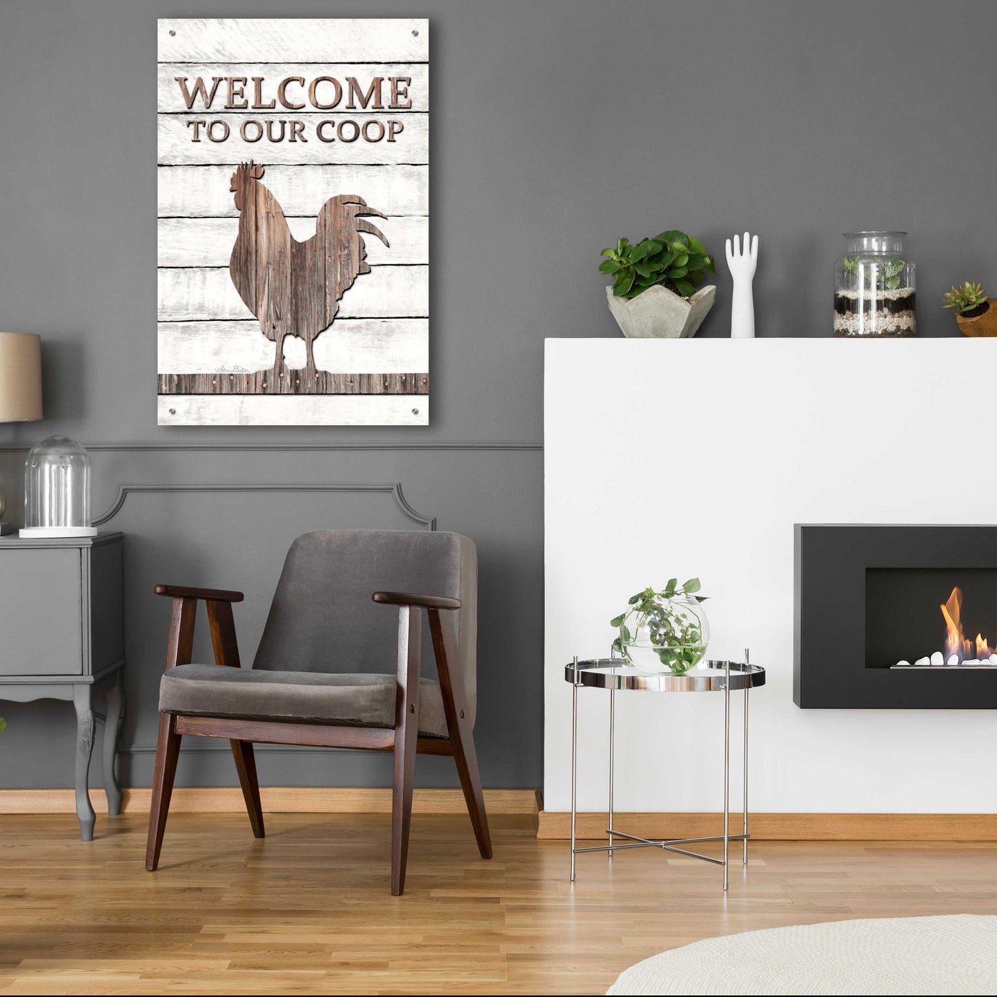 Epic Art 'Welcome to Our Coop' by Lori Deiter Acrylic Glass Wall Art,24x36