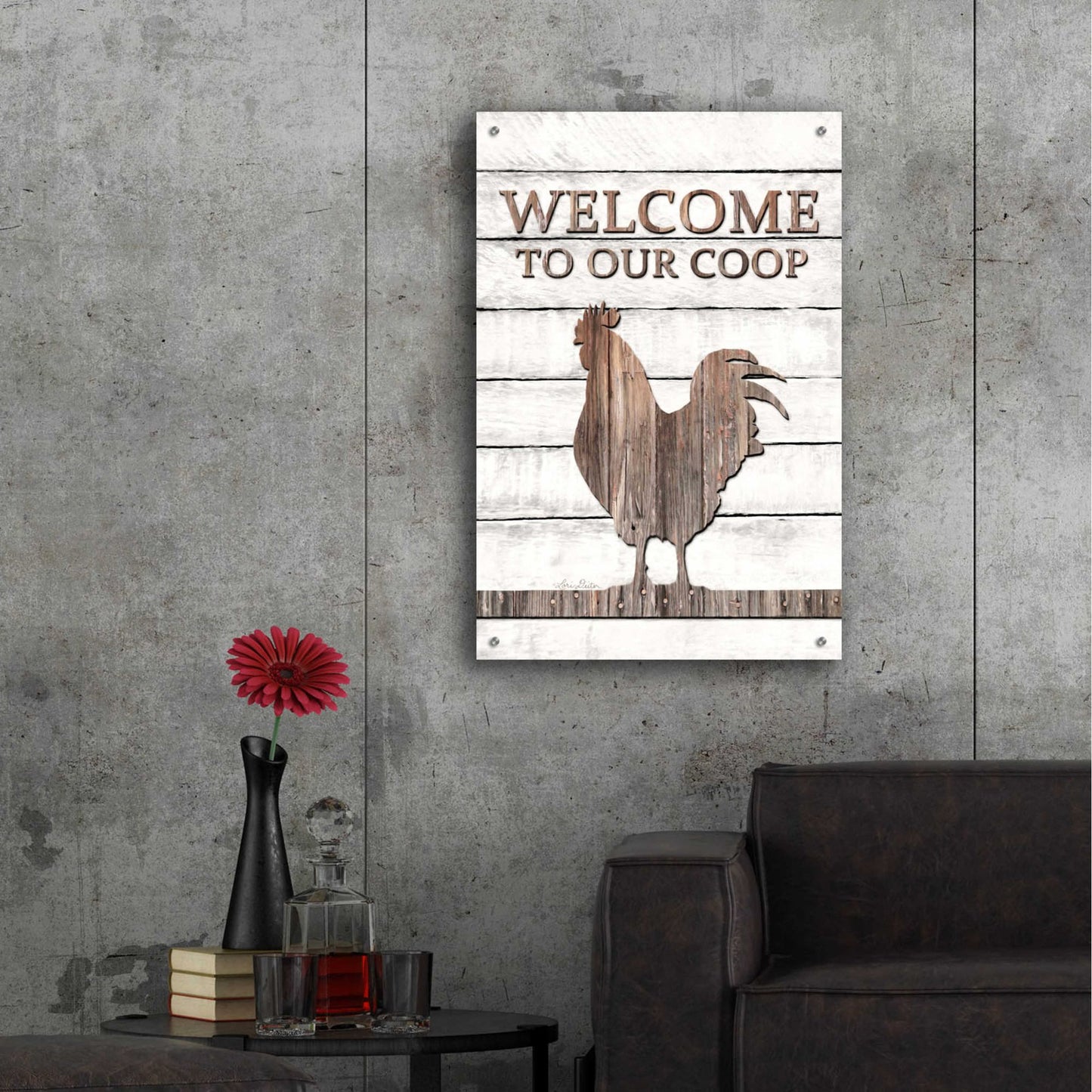 Epic Art 'Welcome to Our Coop' by Lori Deiter Acrylic Glass Wall Art,24x36