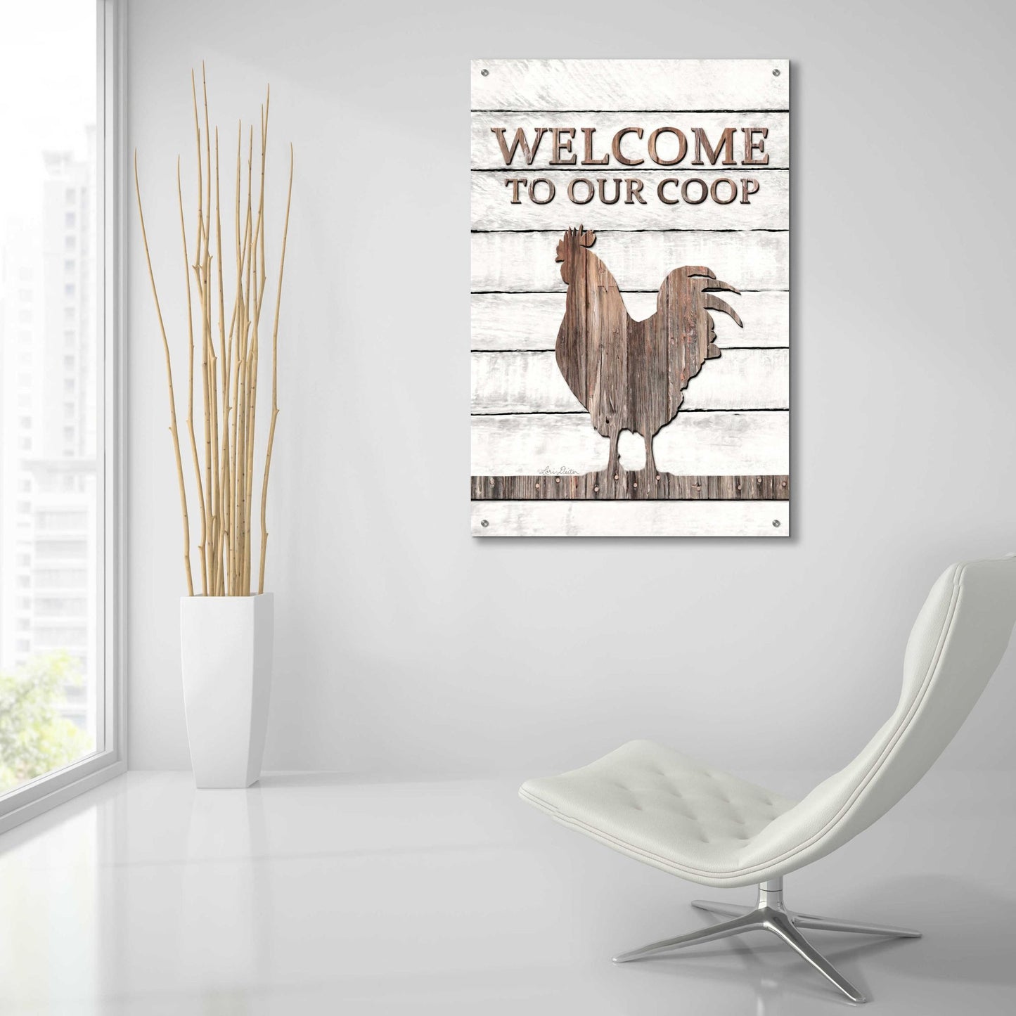 Epic Art 'Welcome to Our Coop' by Lori Deiter Acrylic Glass Wall Art,24x36