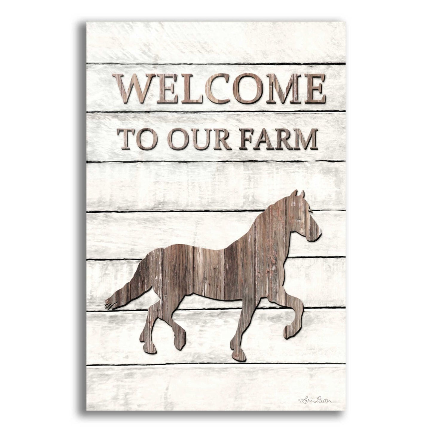 Epic Art 'Horse Welcome to Our Farm' by Lori Deiter Acrylic Glass Wall Art