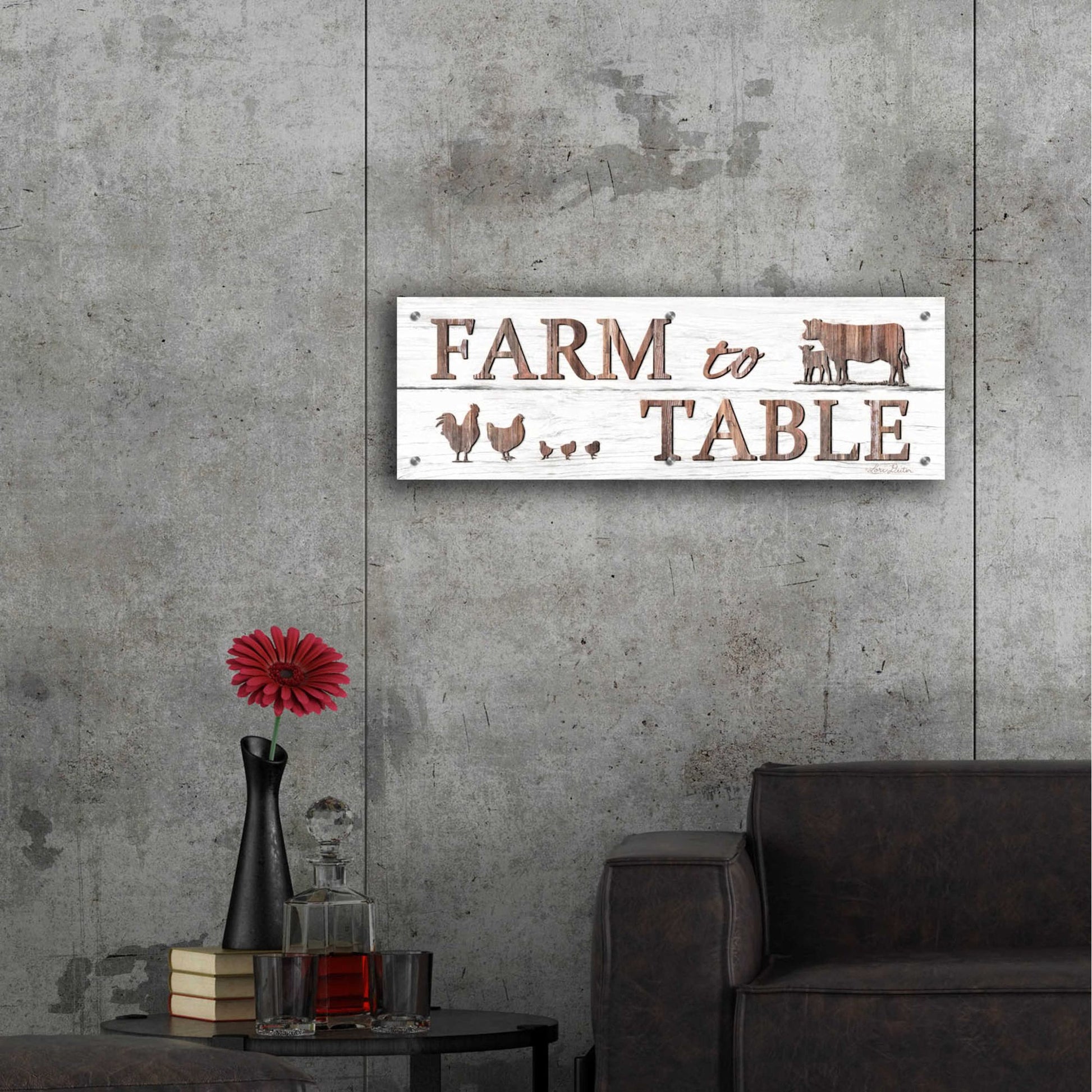 Epic Art 'Farm to Table' by Lori Deiter Acrylic Glass Wall Art,36x12