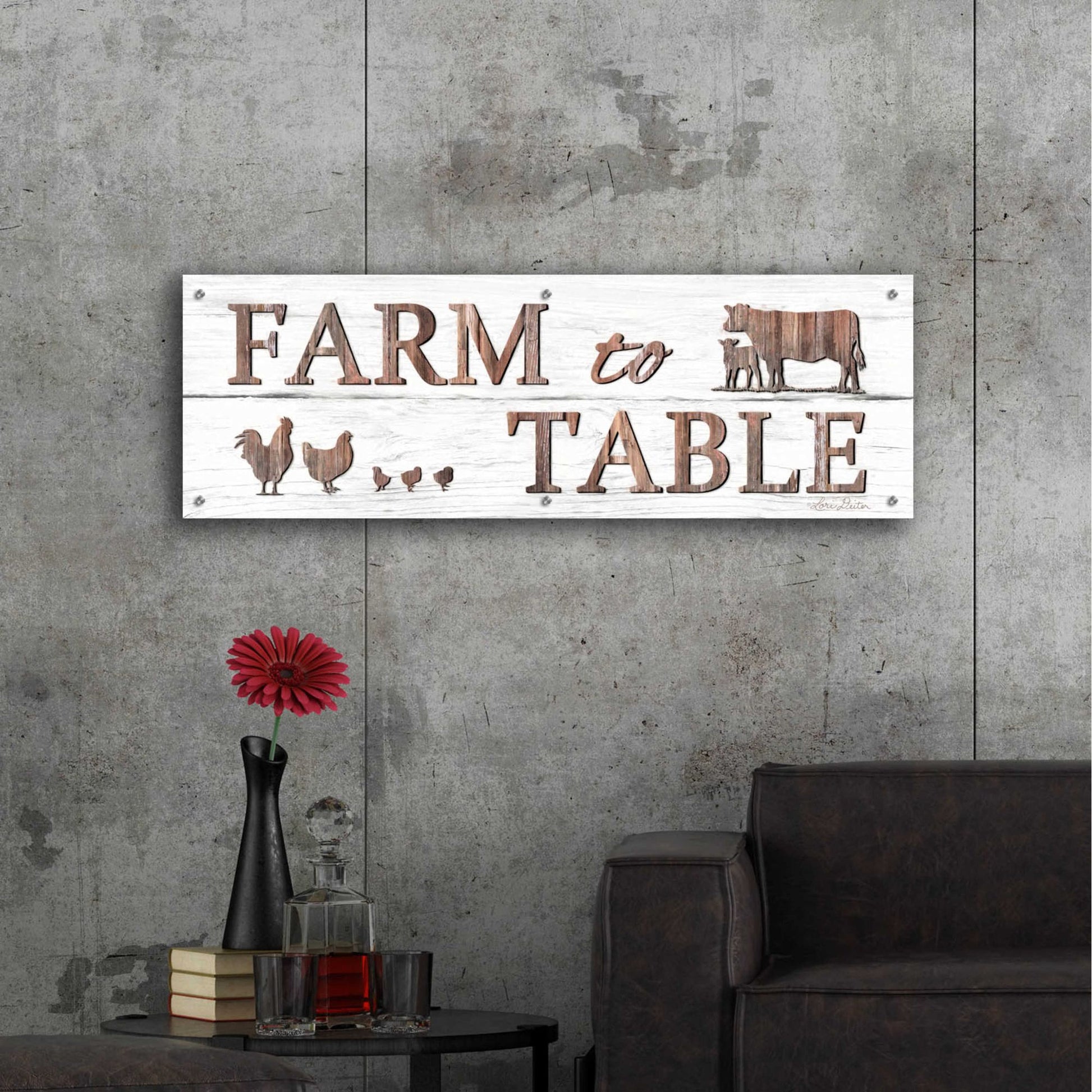 Epic Art 'Farm to Table' by Lori Deiter Acrylic Glass Wall Art,48x16