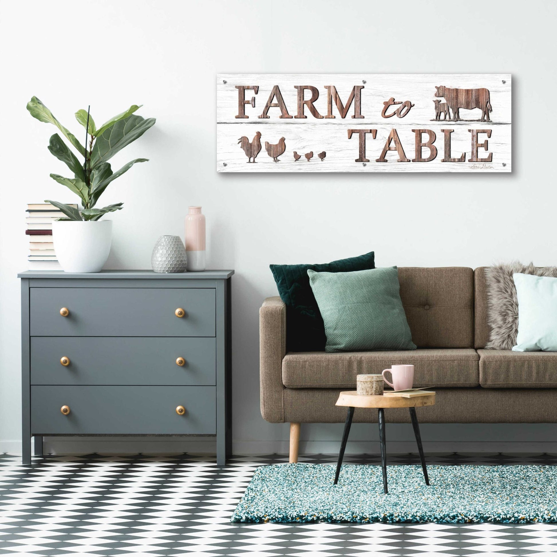 Epic Art 'Farm to Table' by Lori Deiter Acrylic Glass Wall Art,48x16