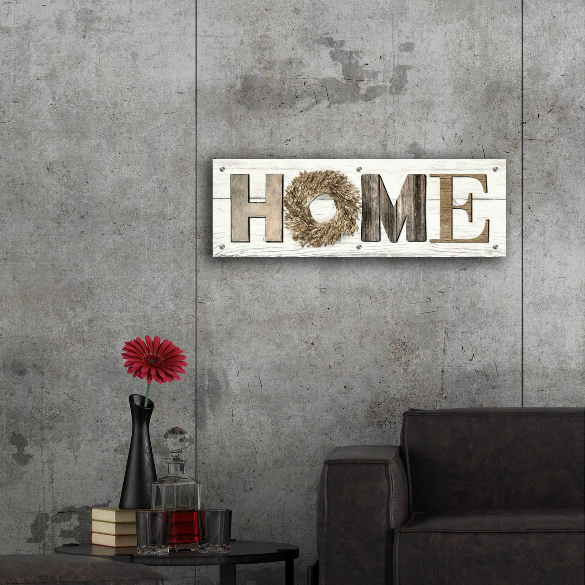 Epic Art 'Home in Beige' by Lori Deiter Acrylic Glass Wall Art,36x12