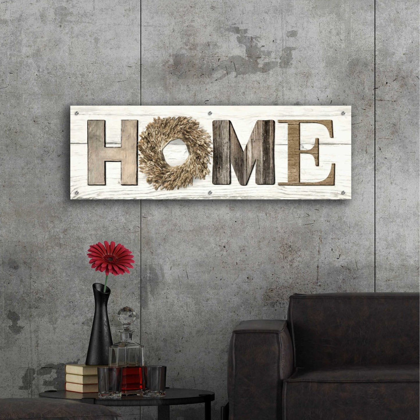 Epic Art 'Home in Beige' by Lori Deiter Acrylic Glass Wall Art,48x16