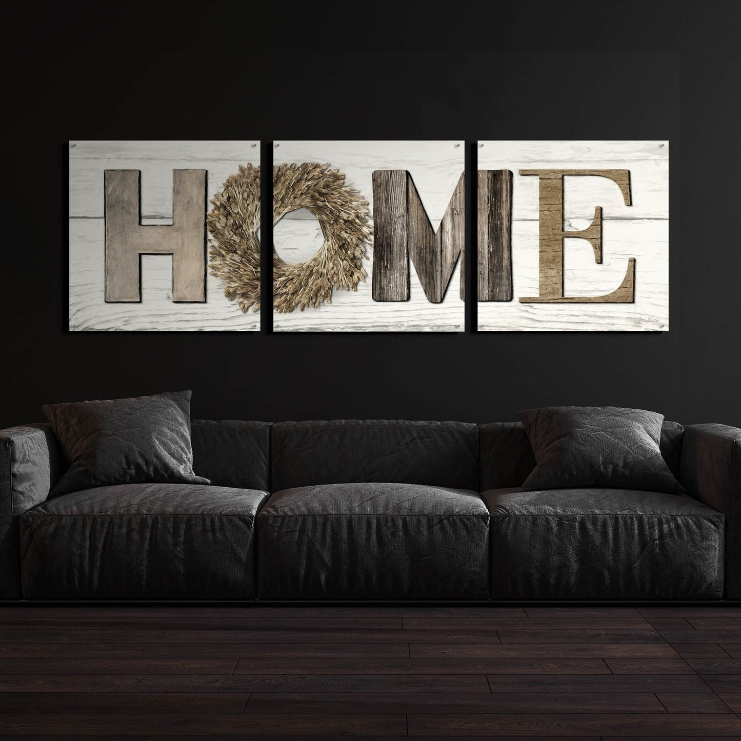 Epic Art 'Home in Beige' by Lori Deiter Acrylic Glass Wall Art, 3 Piece Set,108x36