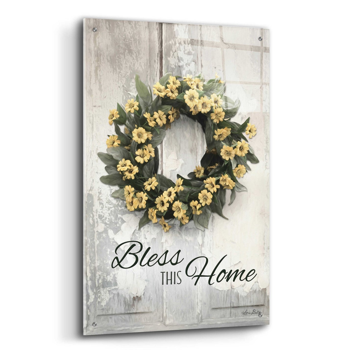 Epic Art 'Bless This Home' by Lori Deiter Acrylic Glass Wall Art,24x36