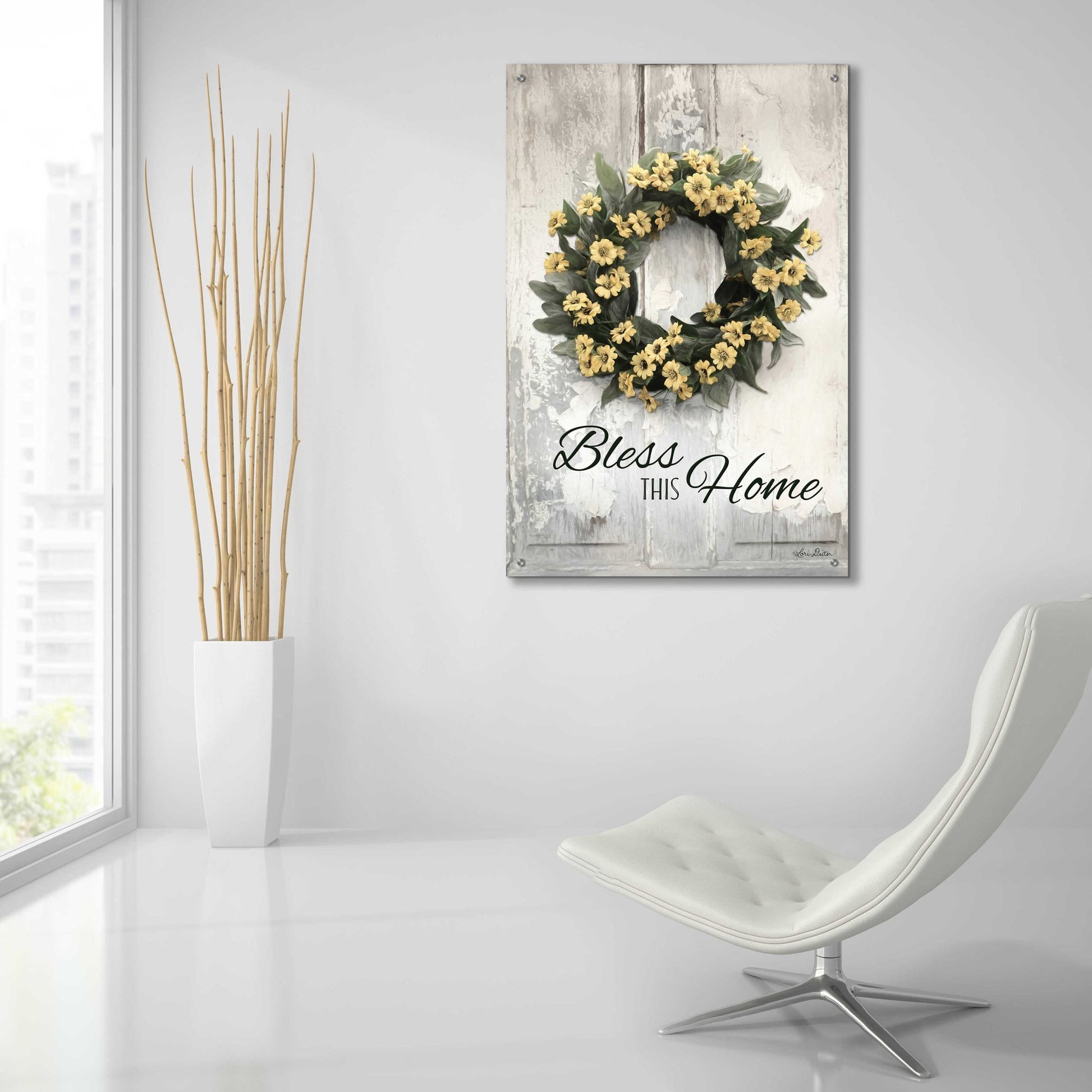 Epic Art 'Bless This Home' by Lori Deiter Acrylic Glass Wall Art,24x36