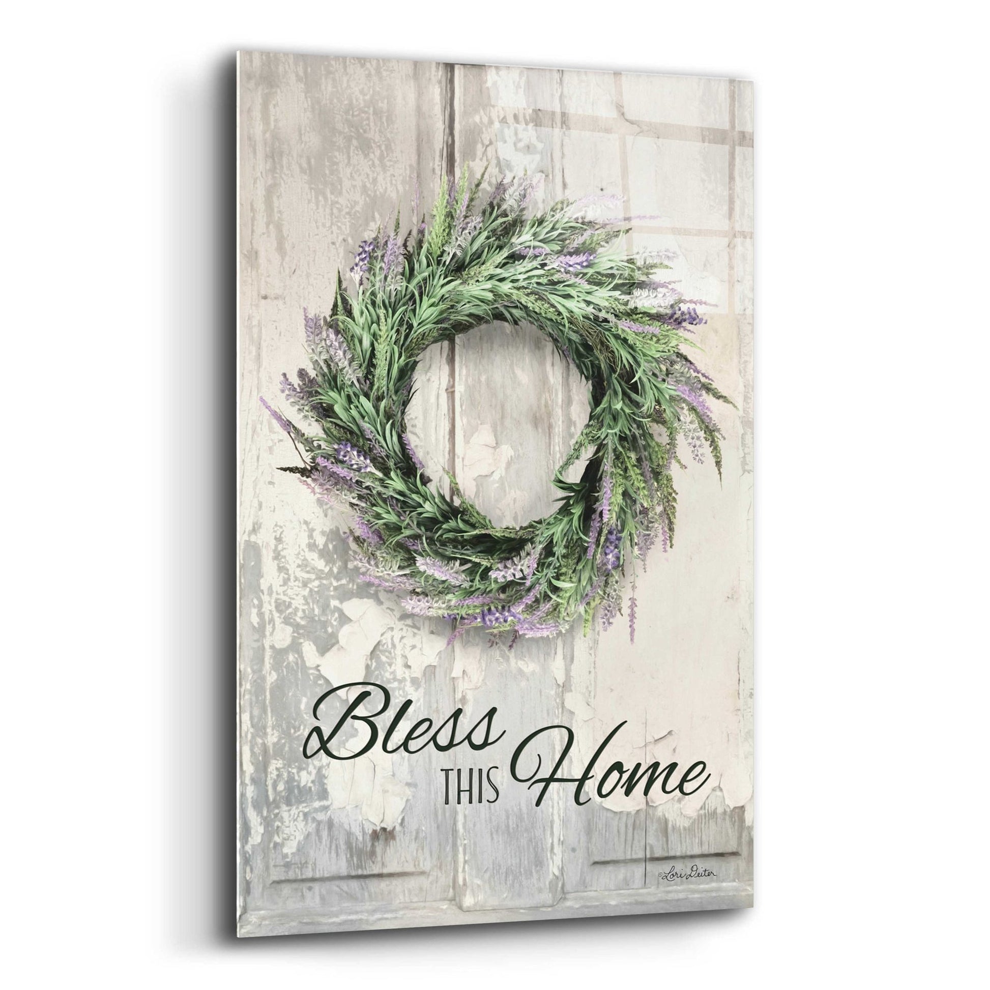 Epic Art 'Bless This Home - Lavender' by Lori Deiter Acrylic Glass Wall Art,12x16