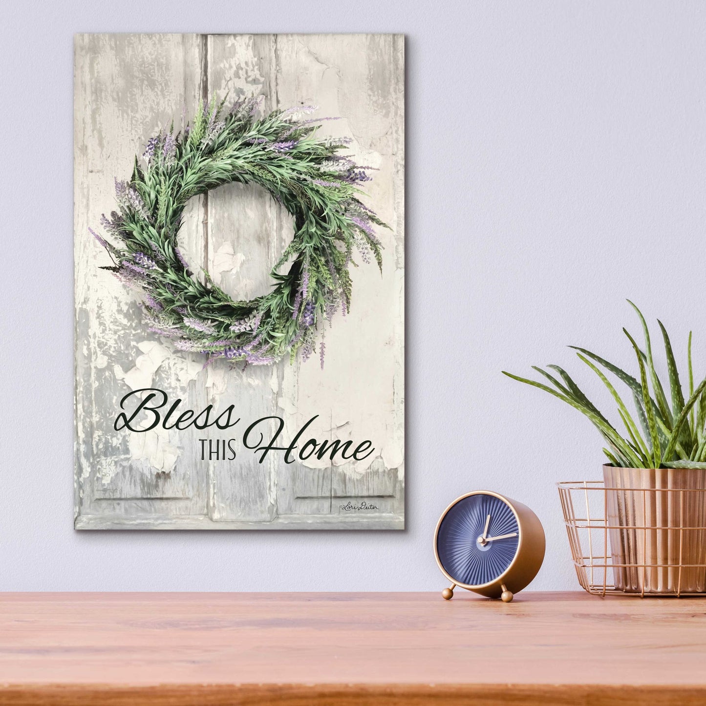 Epic Art 'Bless This Home - Lavender' by Lori Deiter Acrylic Glass Wall Art,12x16