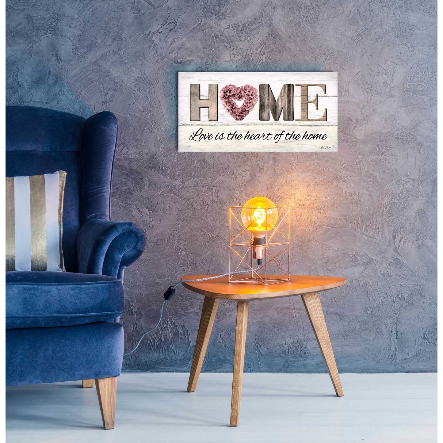 Epic Art 'Love is the Heart of the Home' by Lori Deiter Acrylic Glass Wall Art,24x12