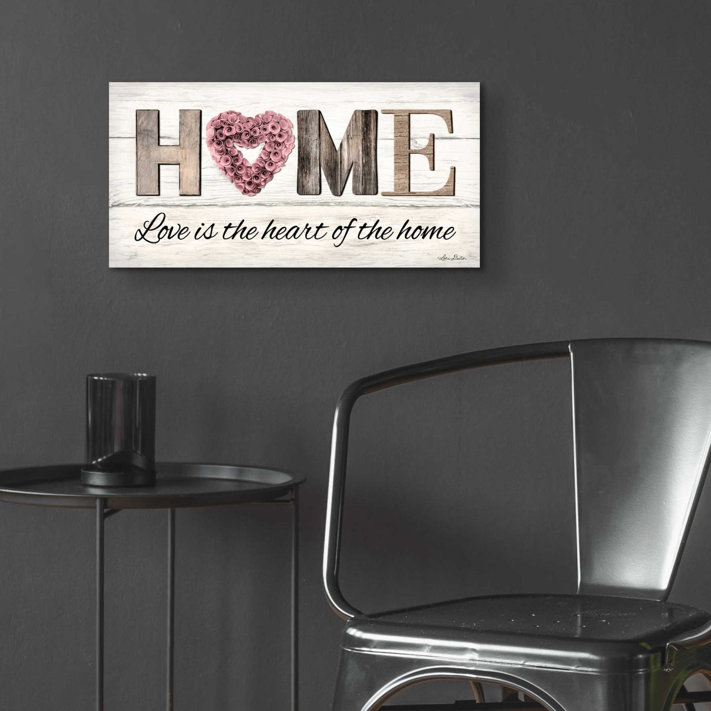 Epic Art 'Love is the Heart of the Home' by Lori Deiter Acrylic Glass Wall Art,24x12