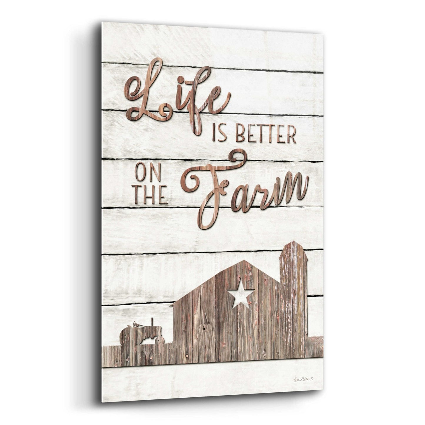 Epic Art 'Life is Better on the Farm' by Lori Deiter Acrylic Glass Wall Art,12x16