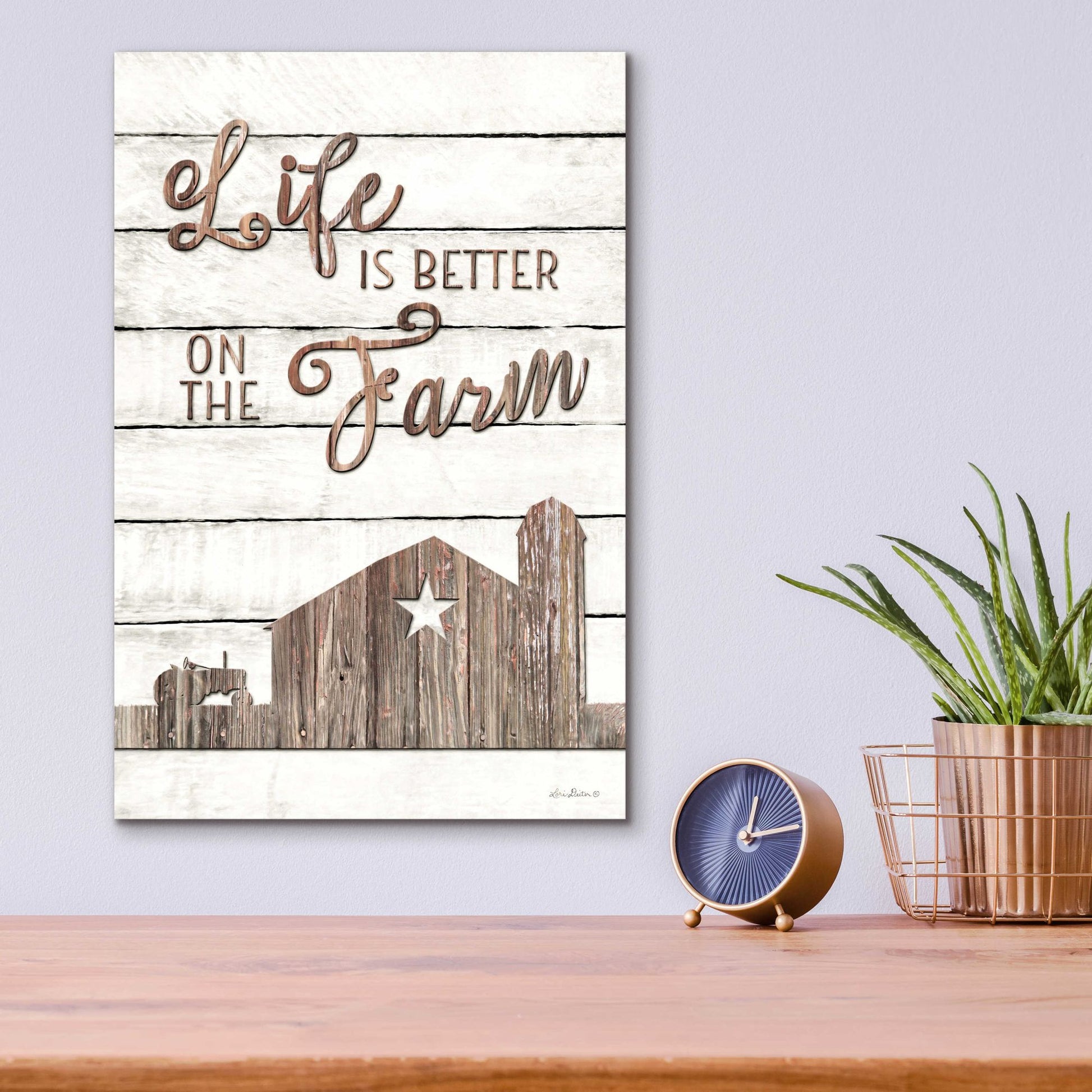 Epic Art 'Life is Better on the Farm' by Lori Deiter Acrylic Glass Wall Art,12x16