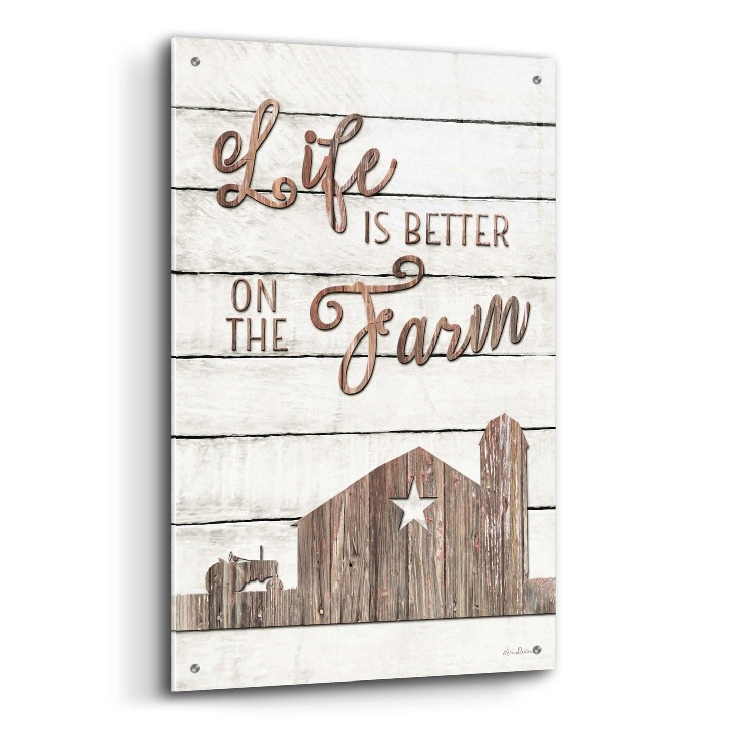 Epic Art 'Life is Better on the Farm' by Lori Deiter Acrylic Glass Wall Art,24x36