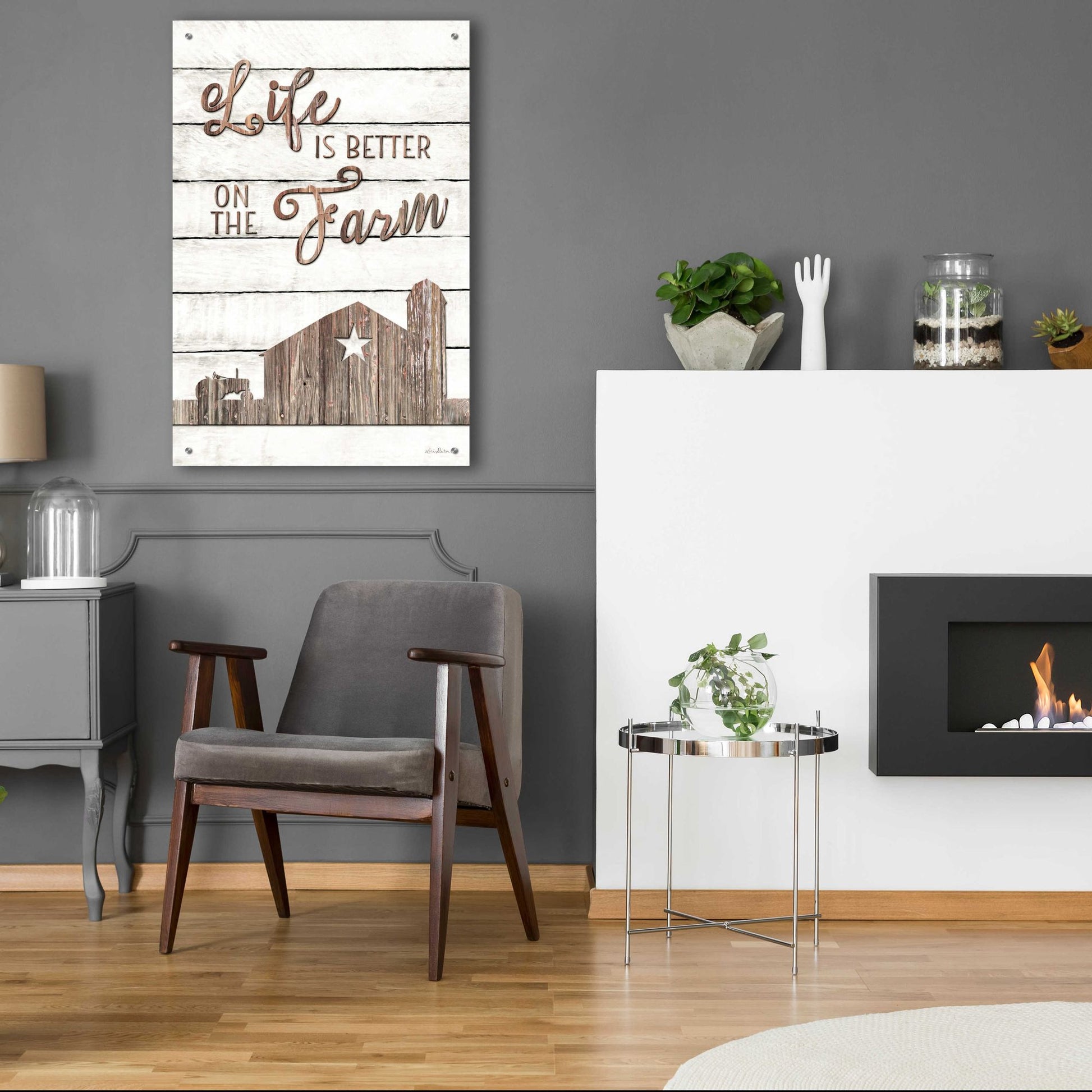 Epic Art 'Life is Better on the Farm' by Lori Deiter Acrylic Glass Wall Art,24x36