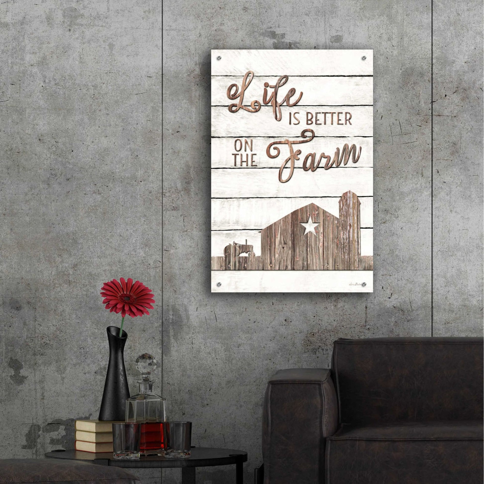 Epic Art 'Life is Better on the Farm' by Lori Deiter Acrylic Glass Wall Art,24x36