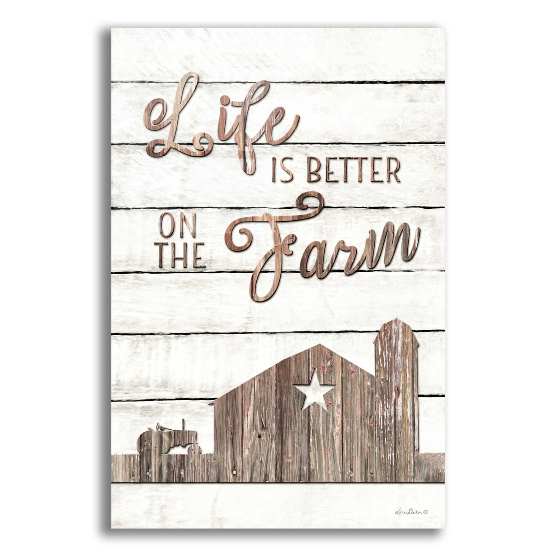 Epic Art 'Life is Better on the Farm' by Lori Deiter Acrylic Glass Wall Art