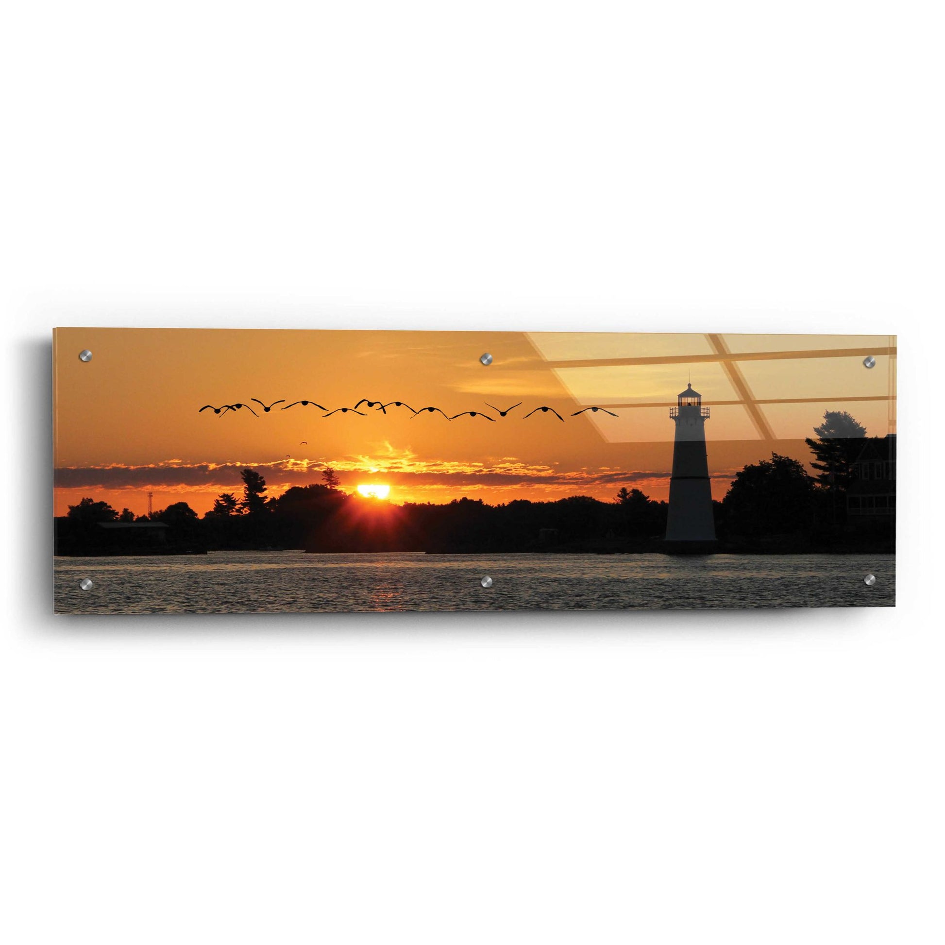 Epic Art 'Sunset Flight' by Lori Deiter Acrylic Glass Wall Art,36x12