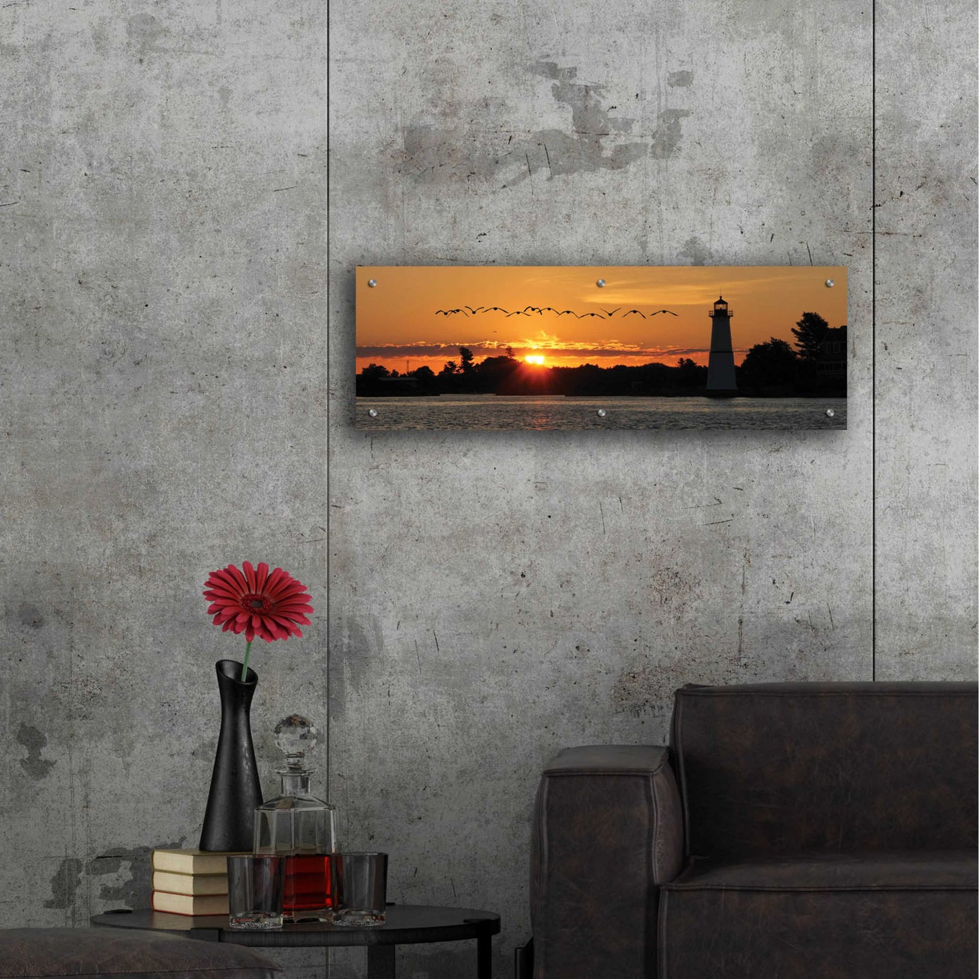 Epic Art 'Sunset Flight' by Lori Deiter Acrylic Glass Wall Art,36x12