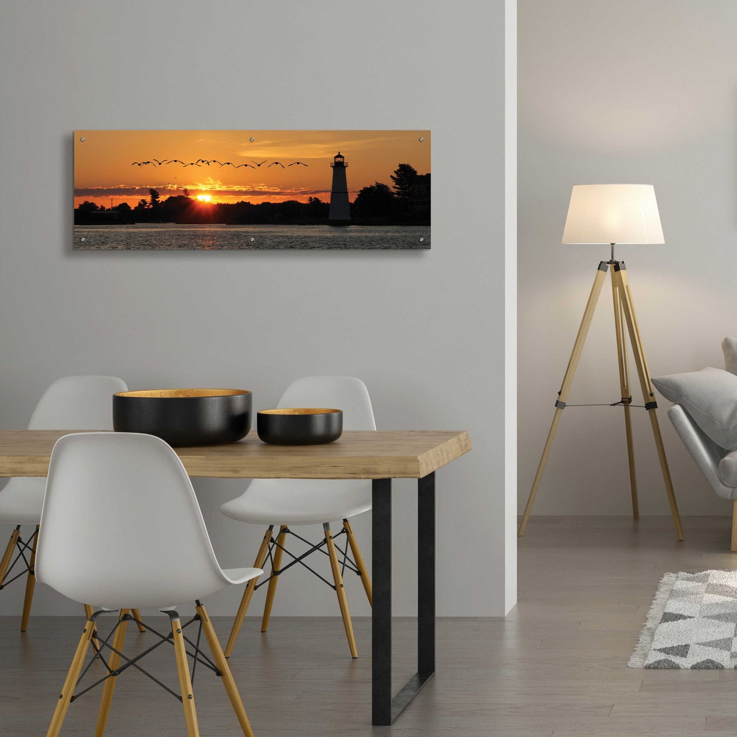 Epic Art 'Sunset Flight' by Lori Deiter Acrylic Glass Wall Art,48x16