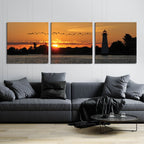 Epic Art 'Sunset Flight' by Lori Deiter Acrylic Glass Wall Art, 3 Piece Set,108x36