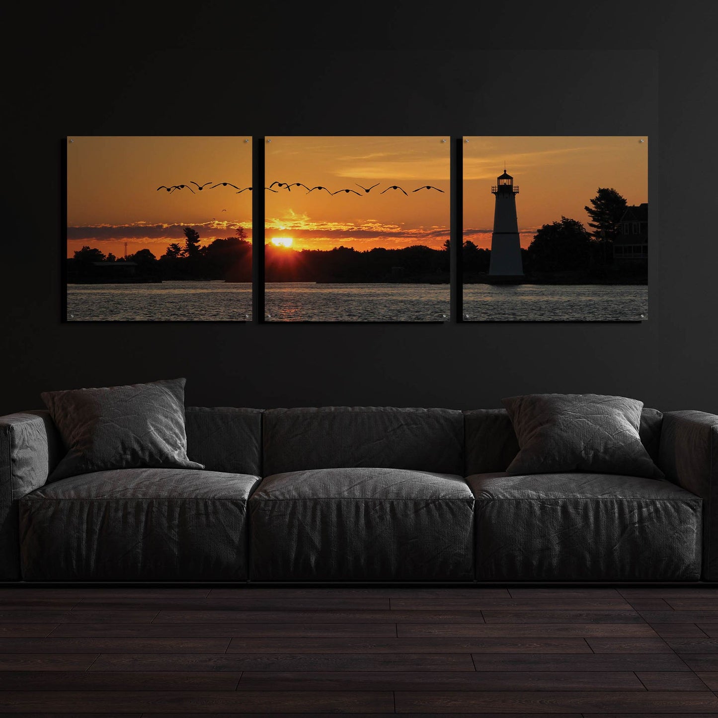 Epic Art 'Sunset Flight' by Lori Deiter Acrylic Glass Wall Art, 3 Piece Set,108x36