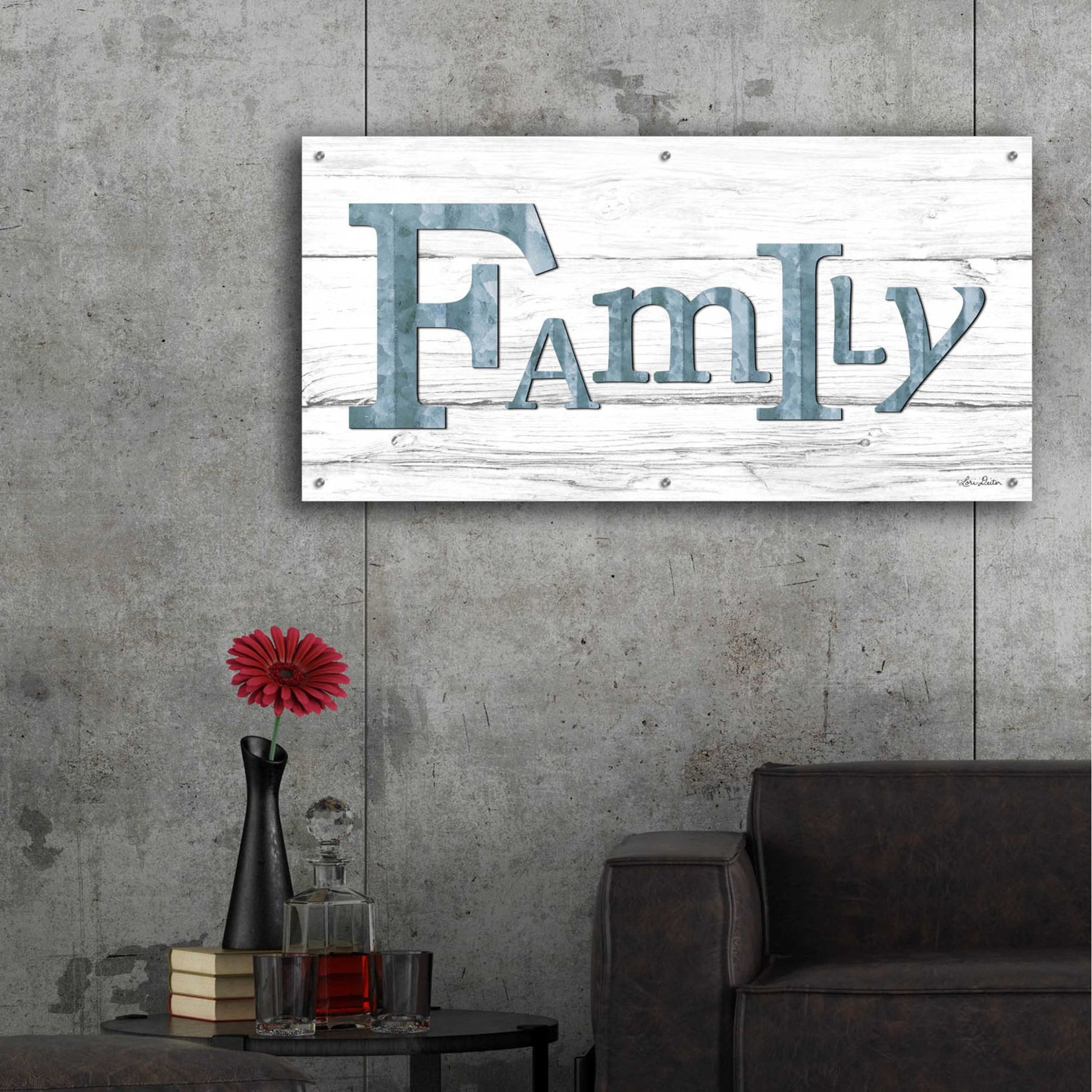 Epic Art 'Metal Family' by Lori Deiter Acrylic Glass Wall Art,48x24