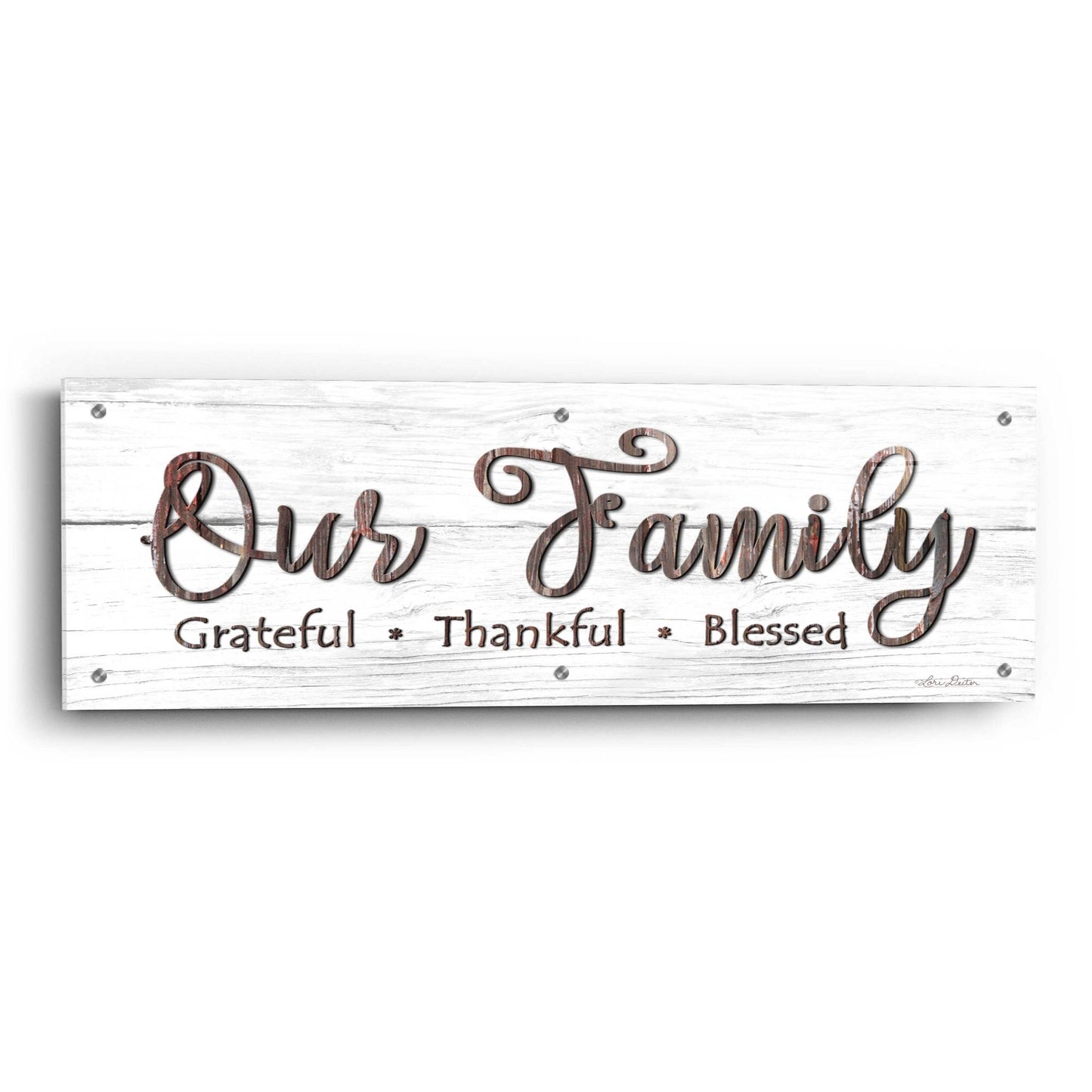 Epic Art 'Our Family' by Lori Deiter Acrylic Glass Wall Art,36x12