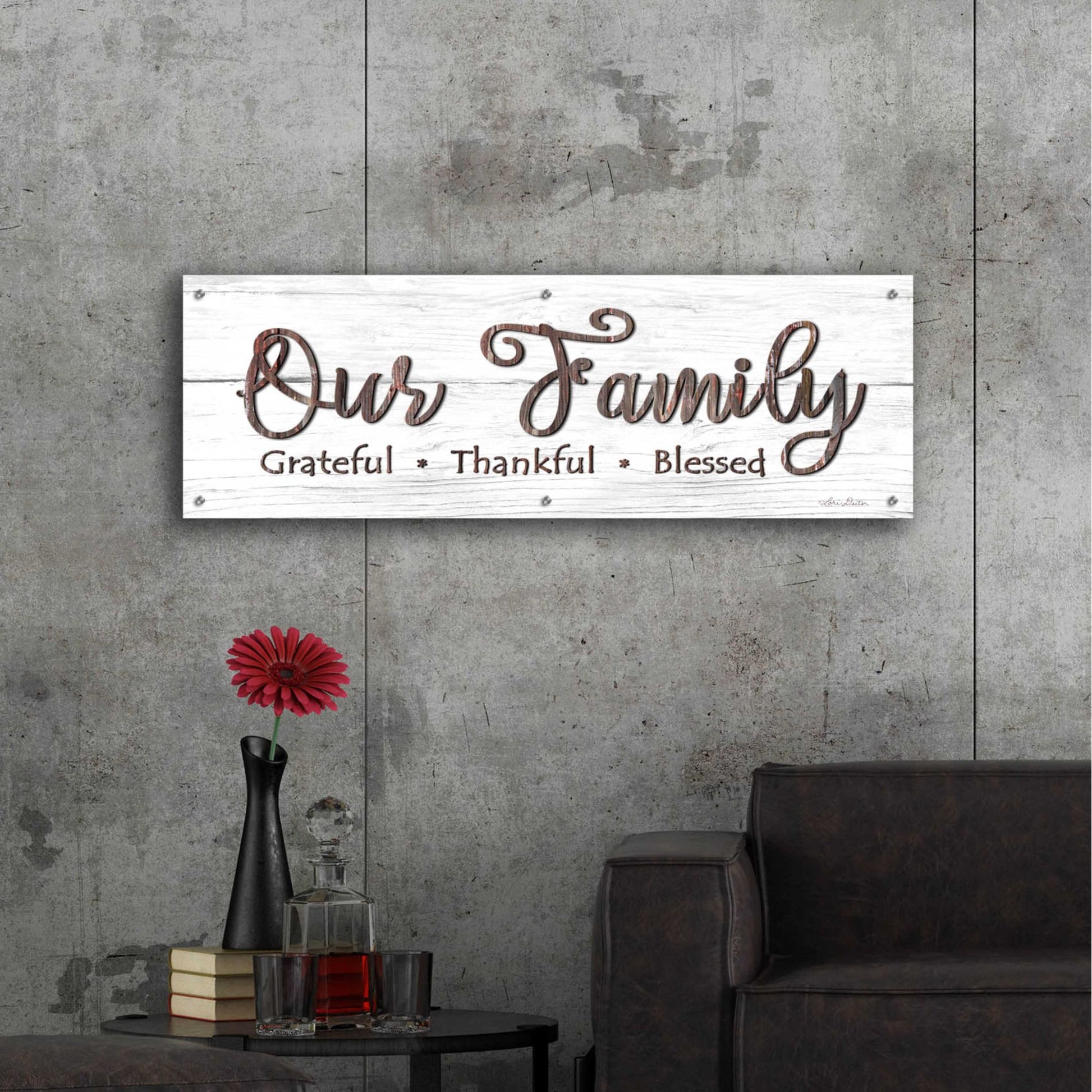 Epic Art 'Our Family' by Lori Deiter Acrylic Glass Wall Art,48x16