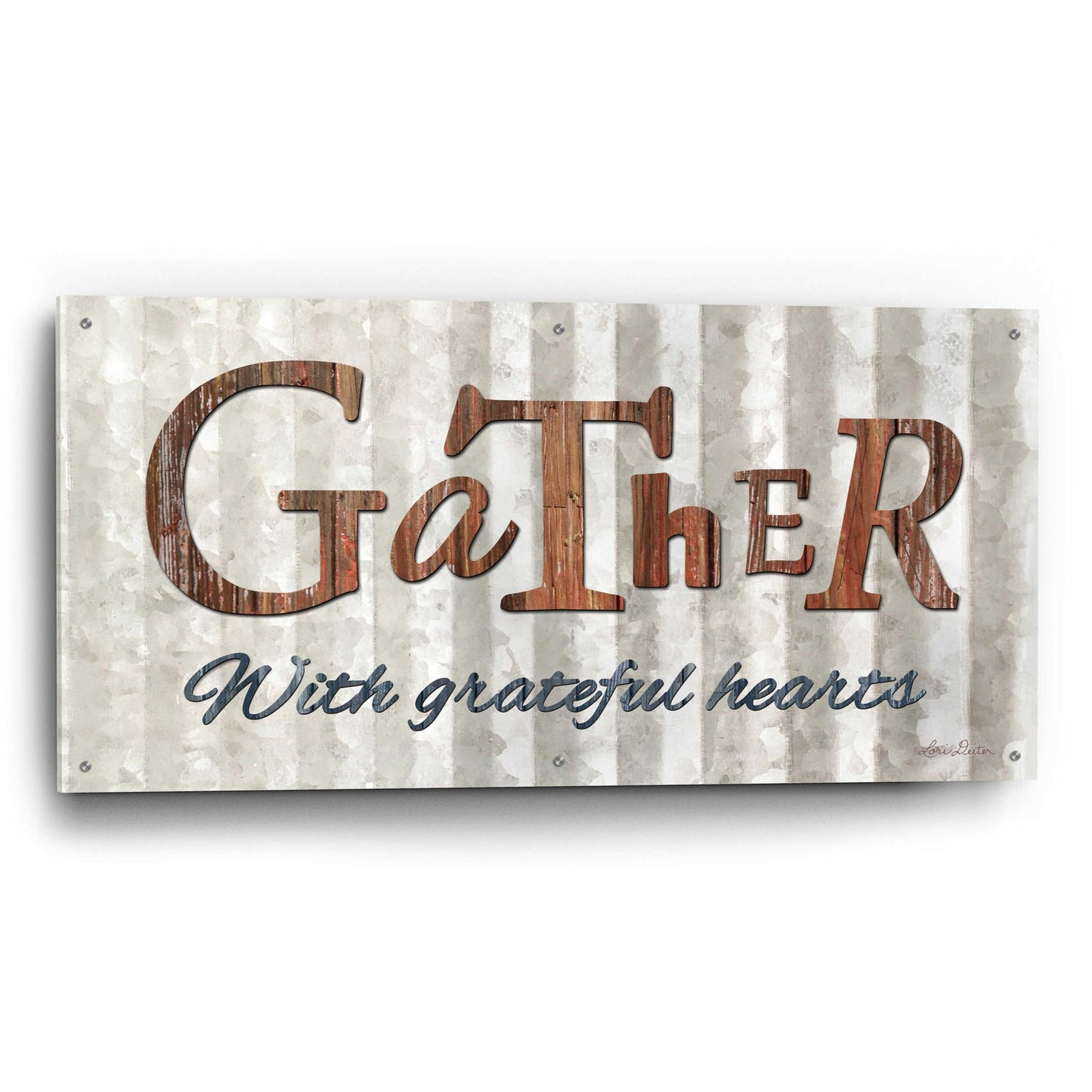 Epic Art 'Gather with Graceful Hearts' by Lori Deiter Acrylic Glass Wall Art,48x24