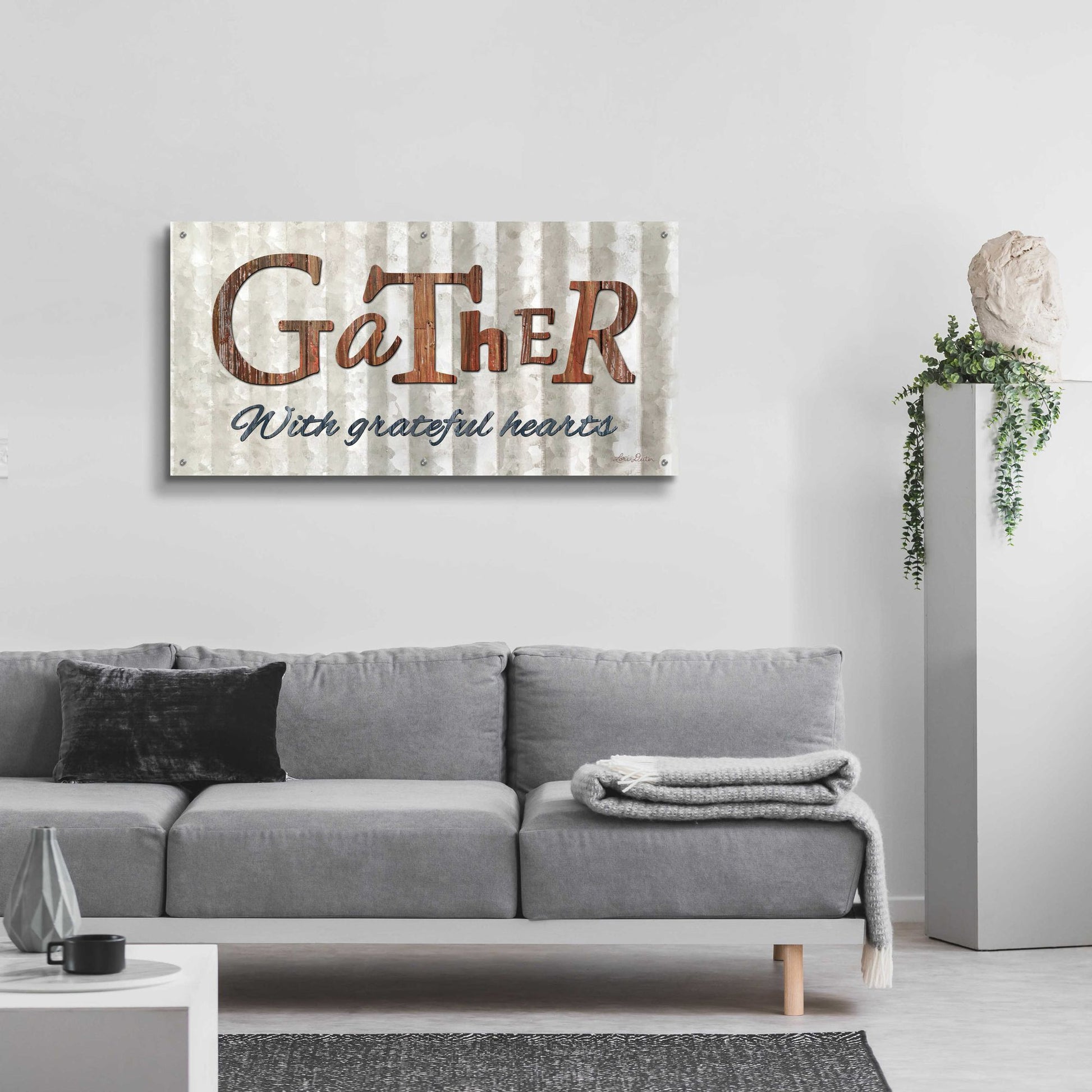 Epic Art 'Gather with Graceful Hearts' by Lori Deiter Acrylic Glass Wall Art,48x24