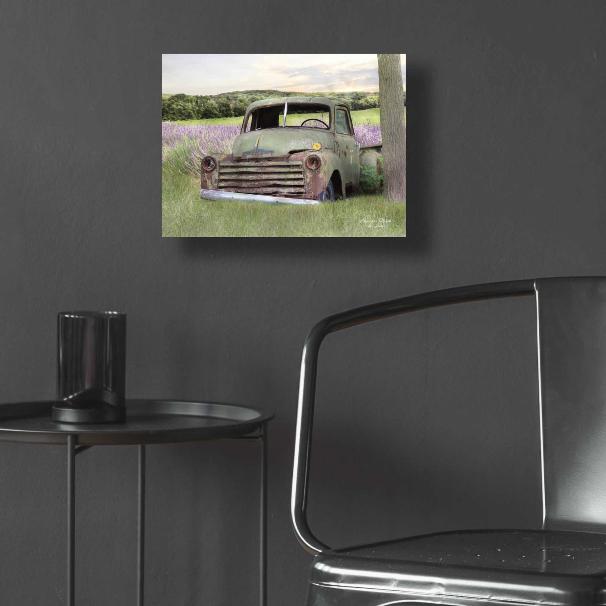 Epic Art 'Lavender Truck' by Lori Deiter Acrylic Glass Wall Art,16x12