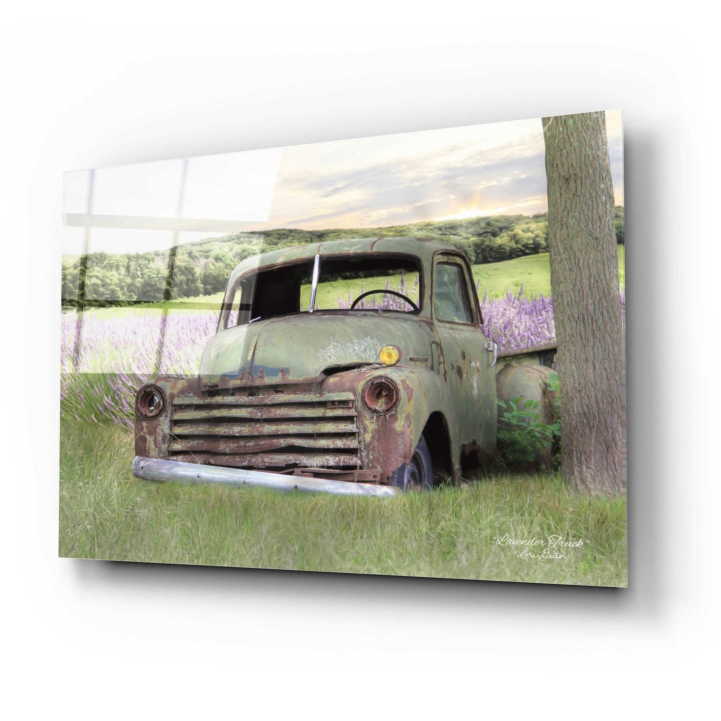 Epic Art 'Lavender Truck' by Lori Deiter Acrylic Glass Wall Art,24x16