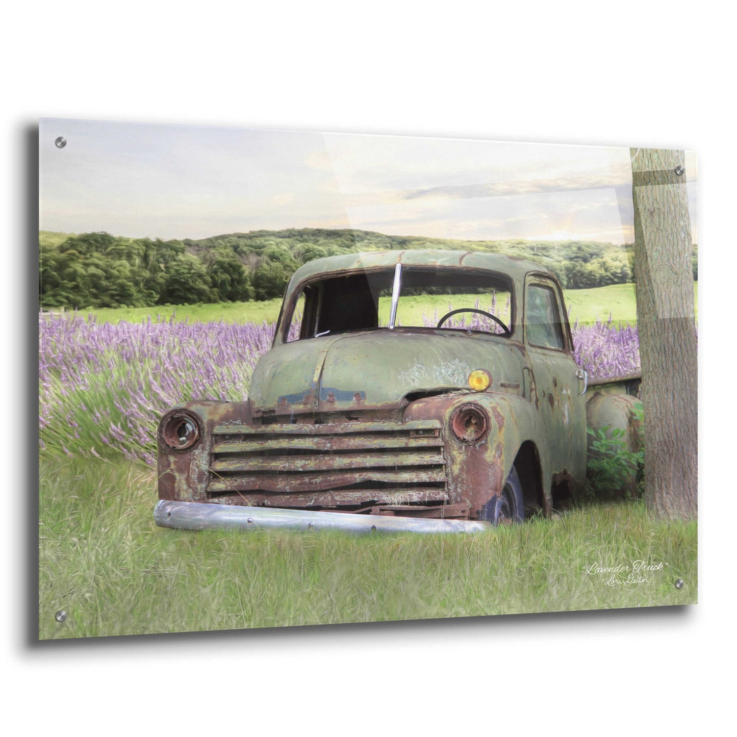 Epic Art 'Lavender Truck' by Lori Deiter Acrylic Glass Wall Art,36x24