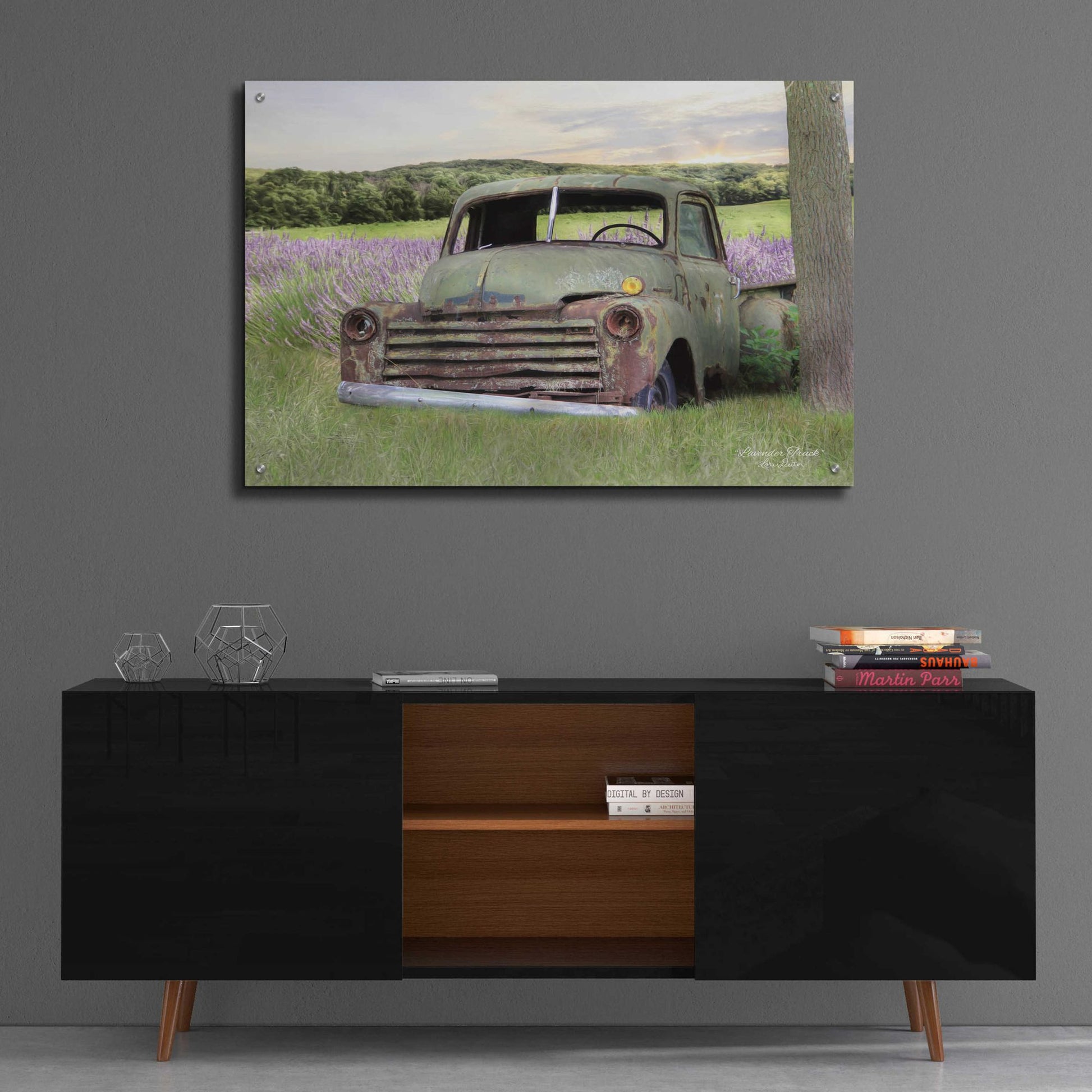 Epic Art 'Lavender Truck' by Lori Deiter Acrylic Glass Wall Art,36x24