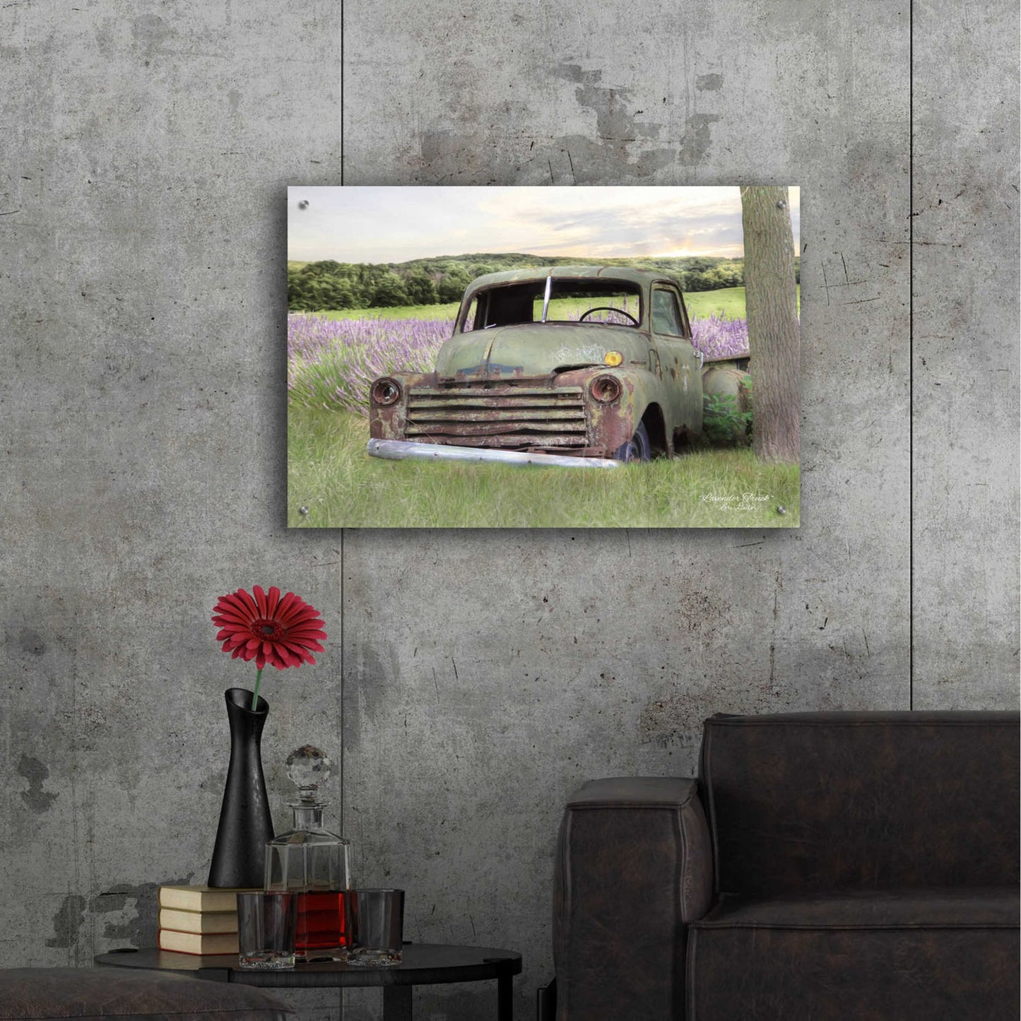 Epic Art 'Lavender Truck' by Lori Deiter Acrylic Glass Wall Art,36x24